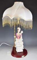 Vittorio Sabadin for Capodimonte / Naples figural table lamp, height with shade 63cm