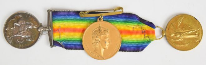 British Army WW1 medal pair comprising War Medal and Victory Medal named to 322799 Pte J Swan,