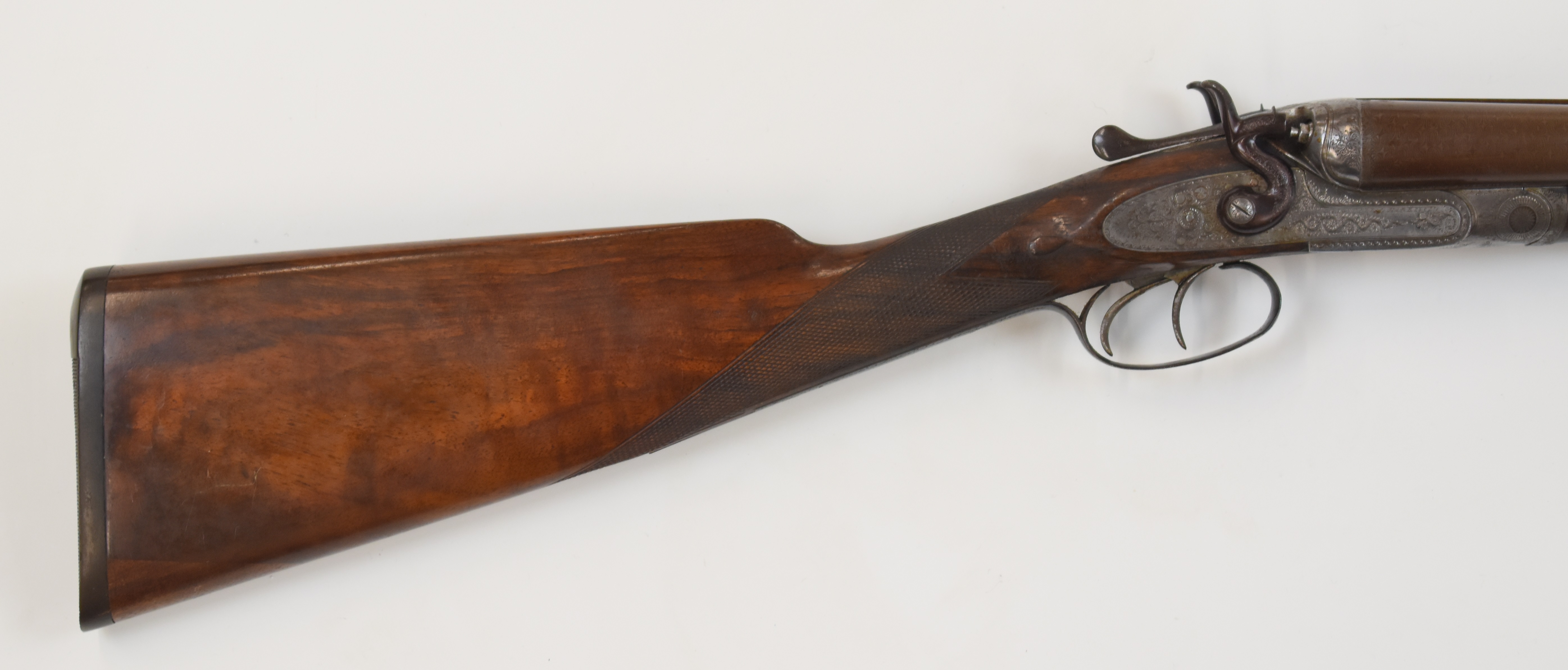 Cogswell & Harrison 12 bore side by side hammer action shotgun with named and engraved locks, - Image 3 of 12