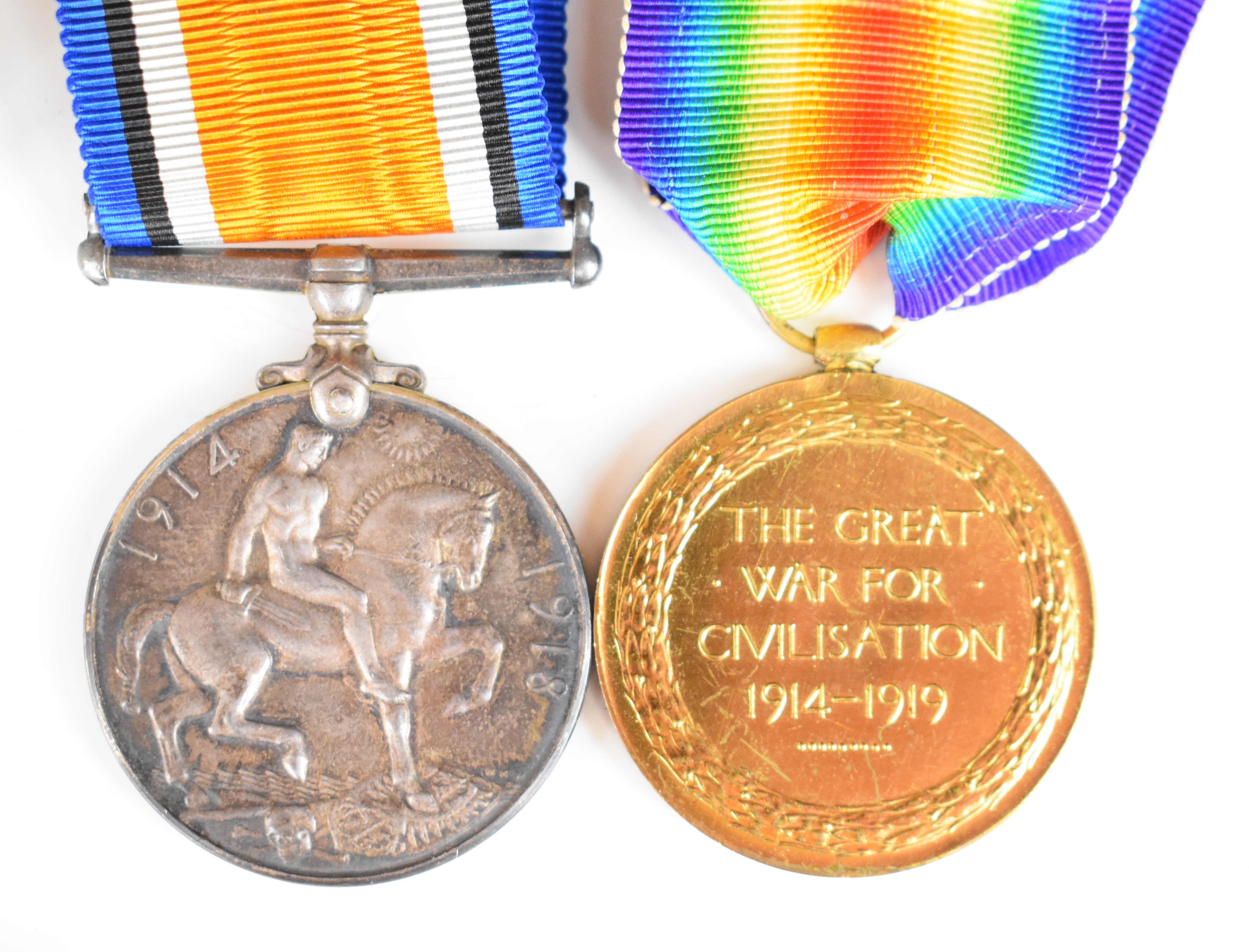 British Army WW1 medal pair comprising War Medal and Victory Medal, named to 157165 Sgt W S Evans, - Image 3 of 8