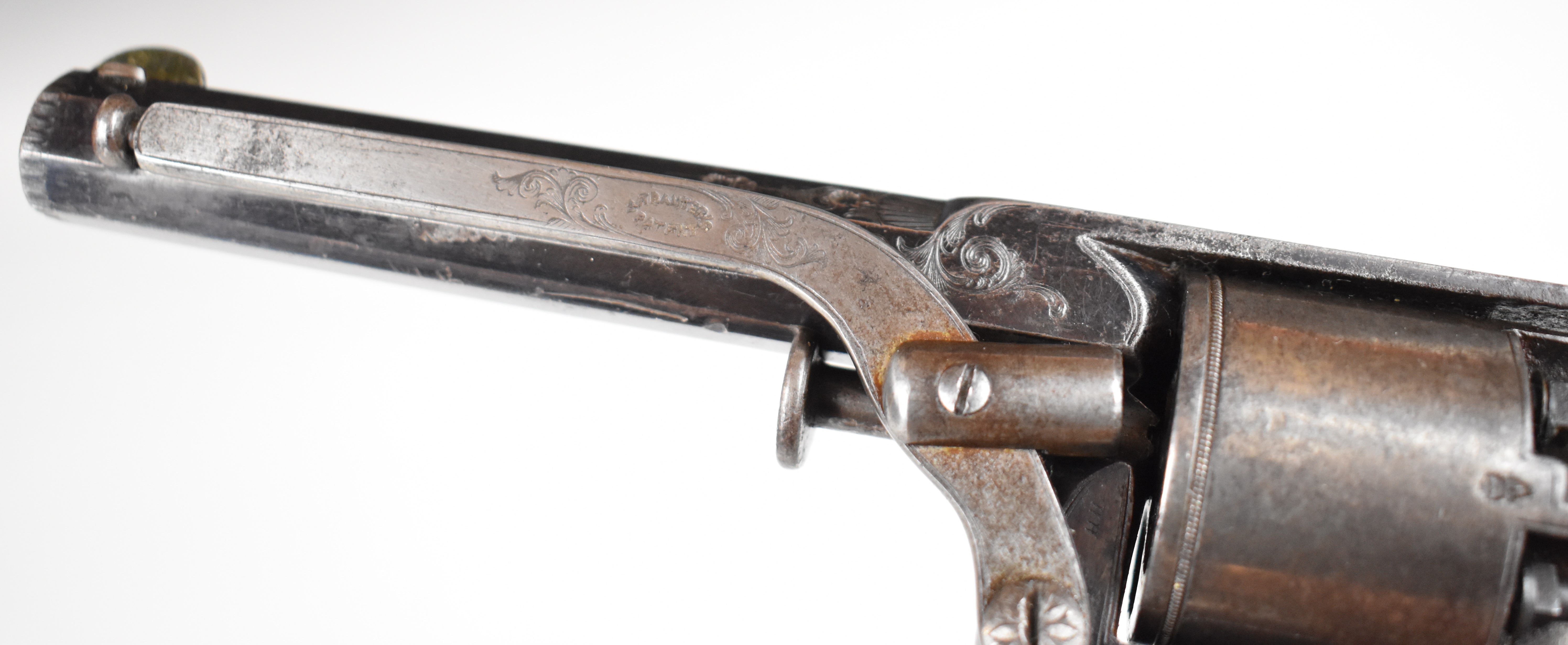 William Tranter's Patent 120 bore five-shot double-action revolver with engraved trigger guard, - Image 16 of 19