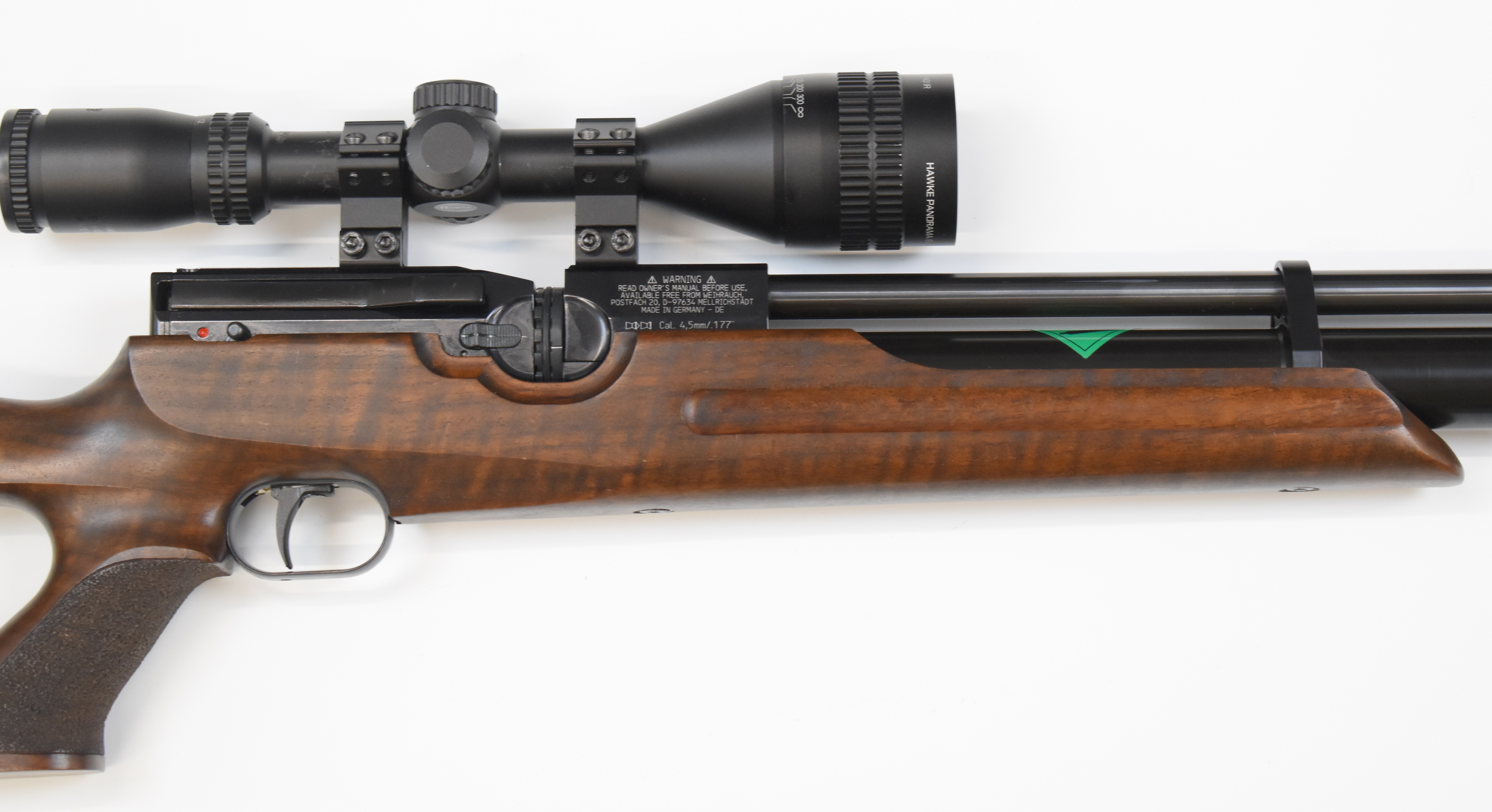 Weihrauch HW100 .177 PCP air rifle with textured semi-pistol grip, raised cheek piece, adjustable - Image 4 of 10