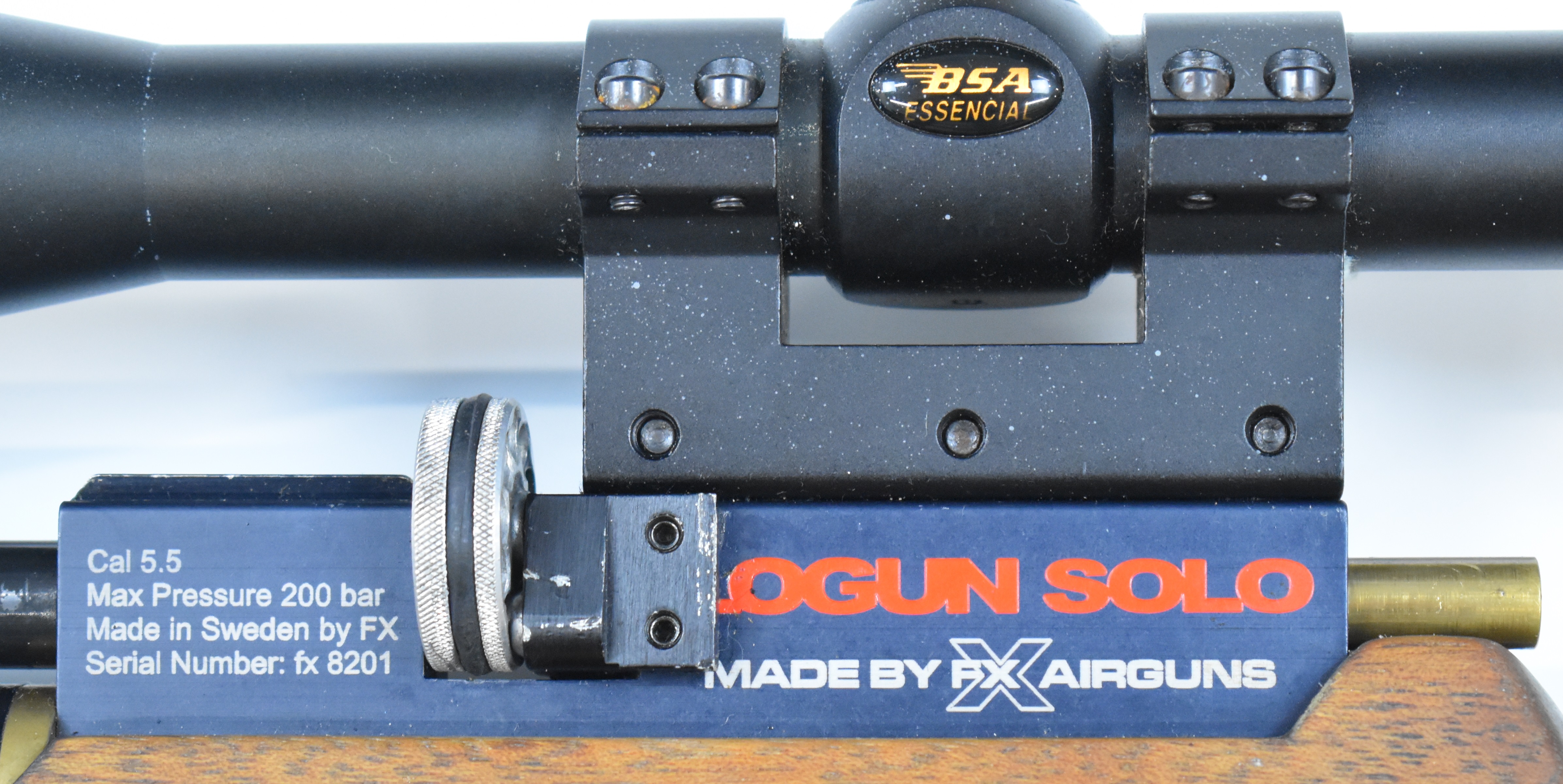 FX Logun Solo .22 PCP air rifle with chequered semi-pistol grip and forend, raised cheek piece, - Image 10 of 10