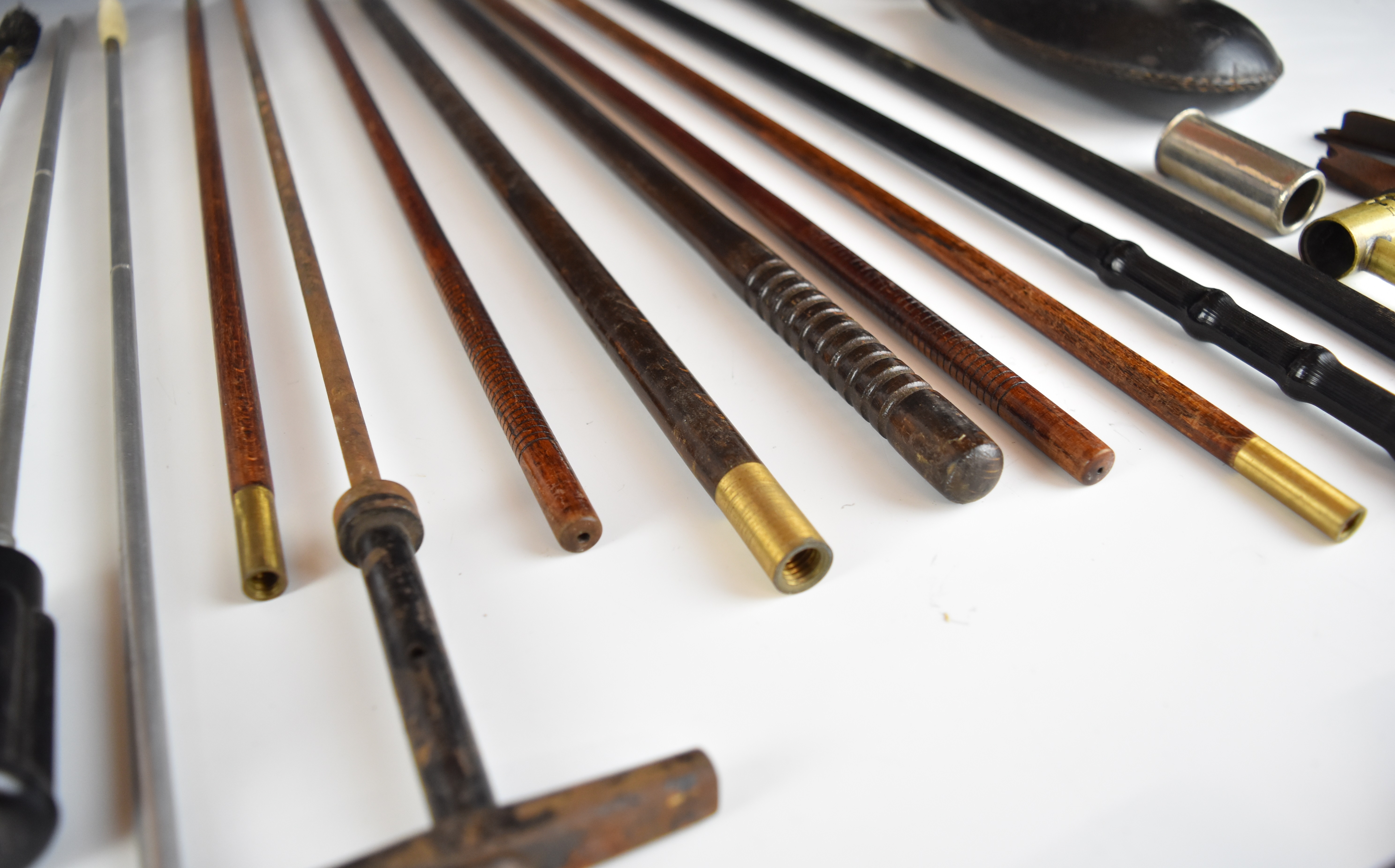 A collection of shotgun or rifle accessories including cleaning rods, powder flasks, gun locks etc. - Image 7 of 9