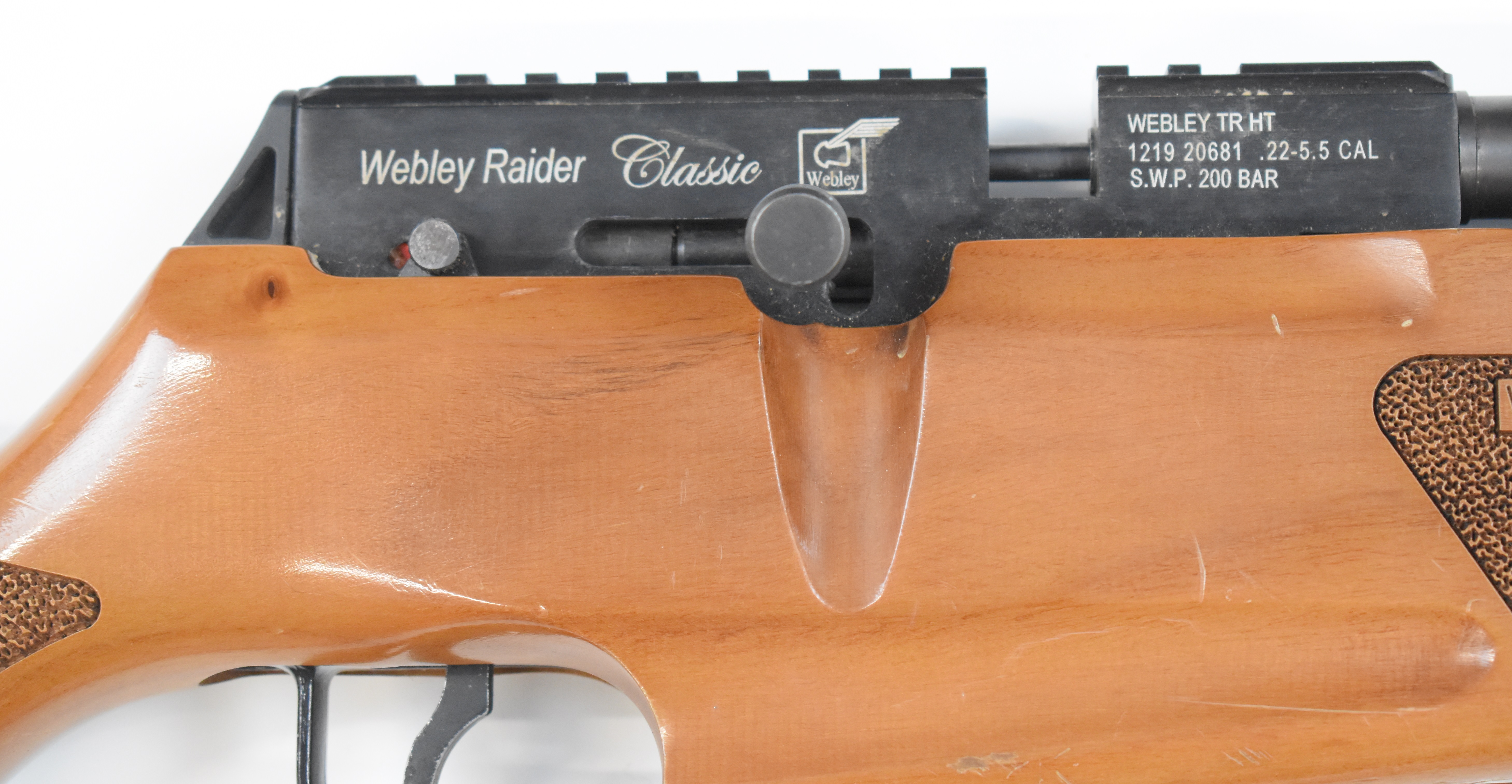 Webley Raider Classic .22 PCP air rifle with textured semi-pistol grip and forend, raised cheek - Image 6 of 10