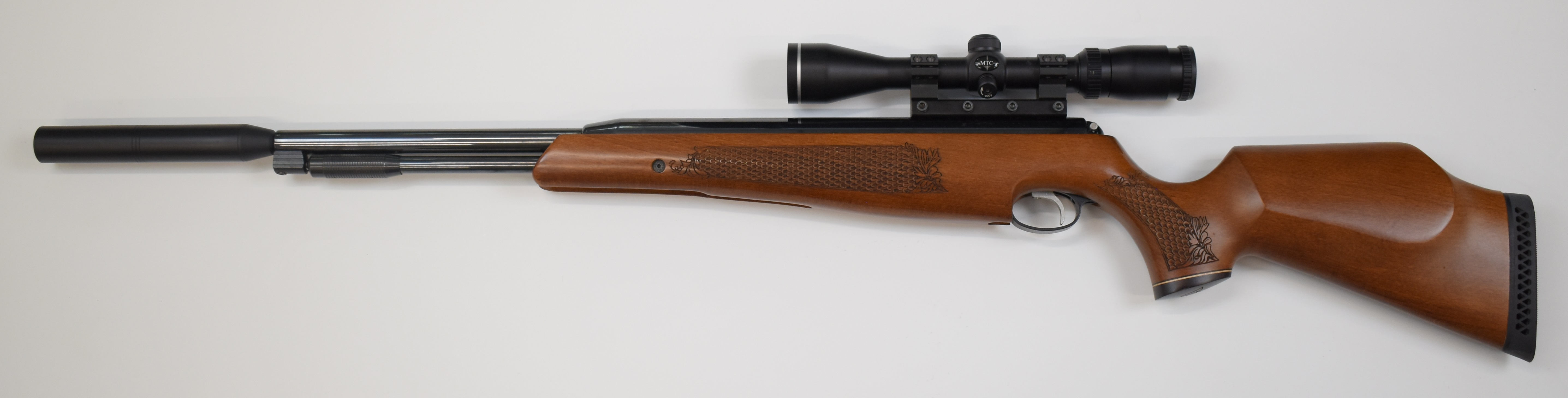 Air Arms TX200 .22 under-lever air rifle with carved semi-pistol grip and forend, adjustable - Image 7 of 11