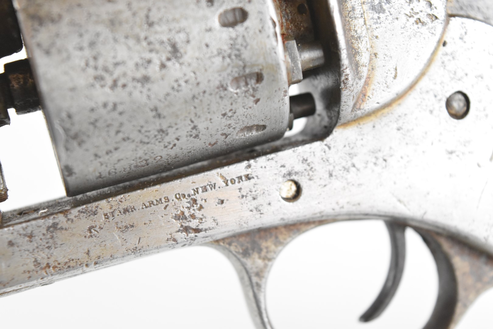 Starr Arms Co of New York .44 six-shot single-action percussion revolver with steel frame stamped to - Image 13 of 14