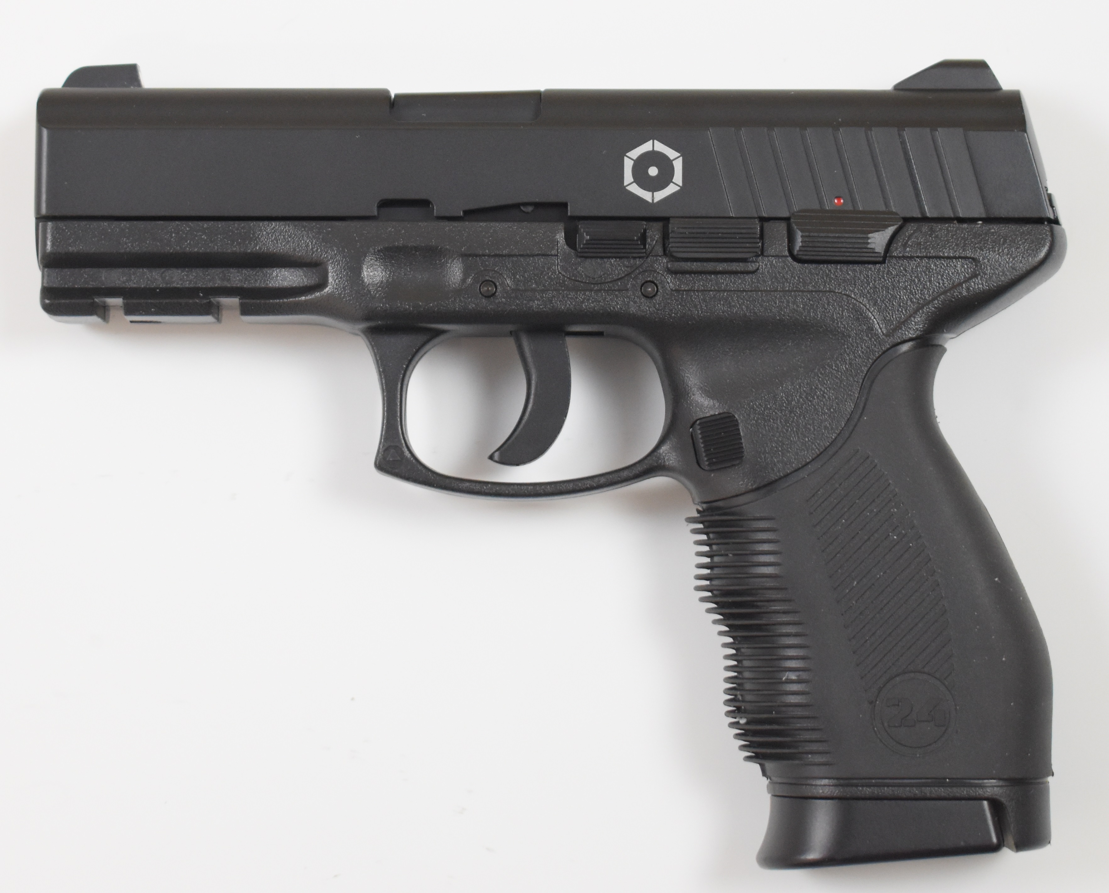 Cybergun 24/7 6mm CO2 airsoft pistol with textured rubber grips, multi-shot magazine and fixed - Image 2 of 3