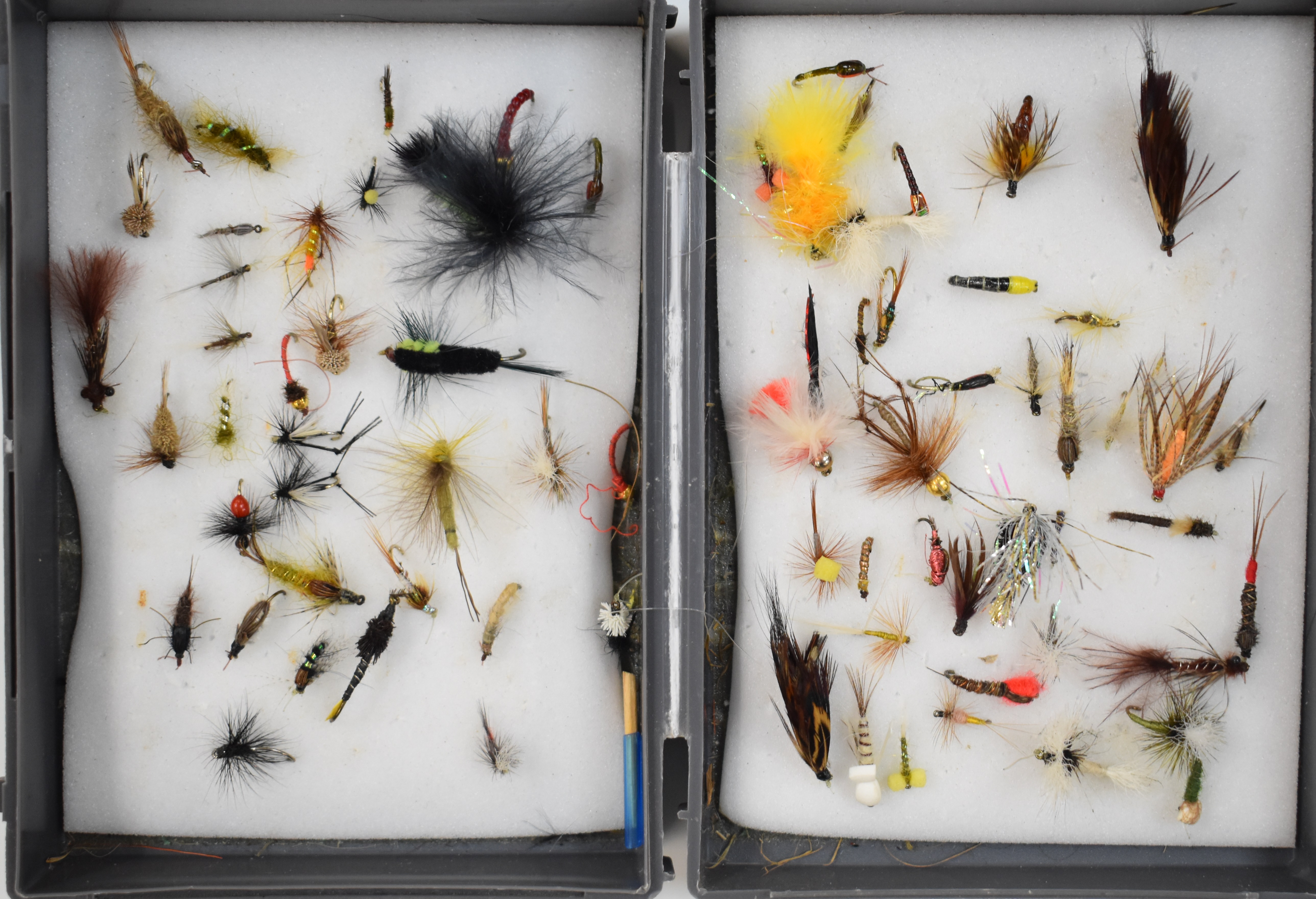 Five fly fishing cases / boxes including a Wheatley, most trout / sea trout including wet, dry, - Image 4 of 7