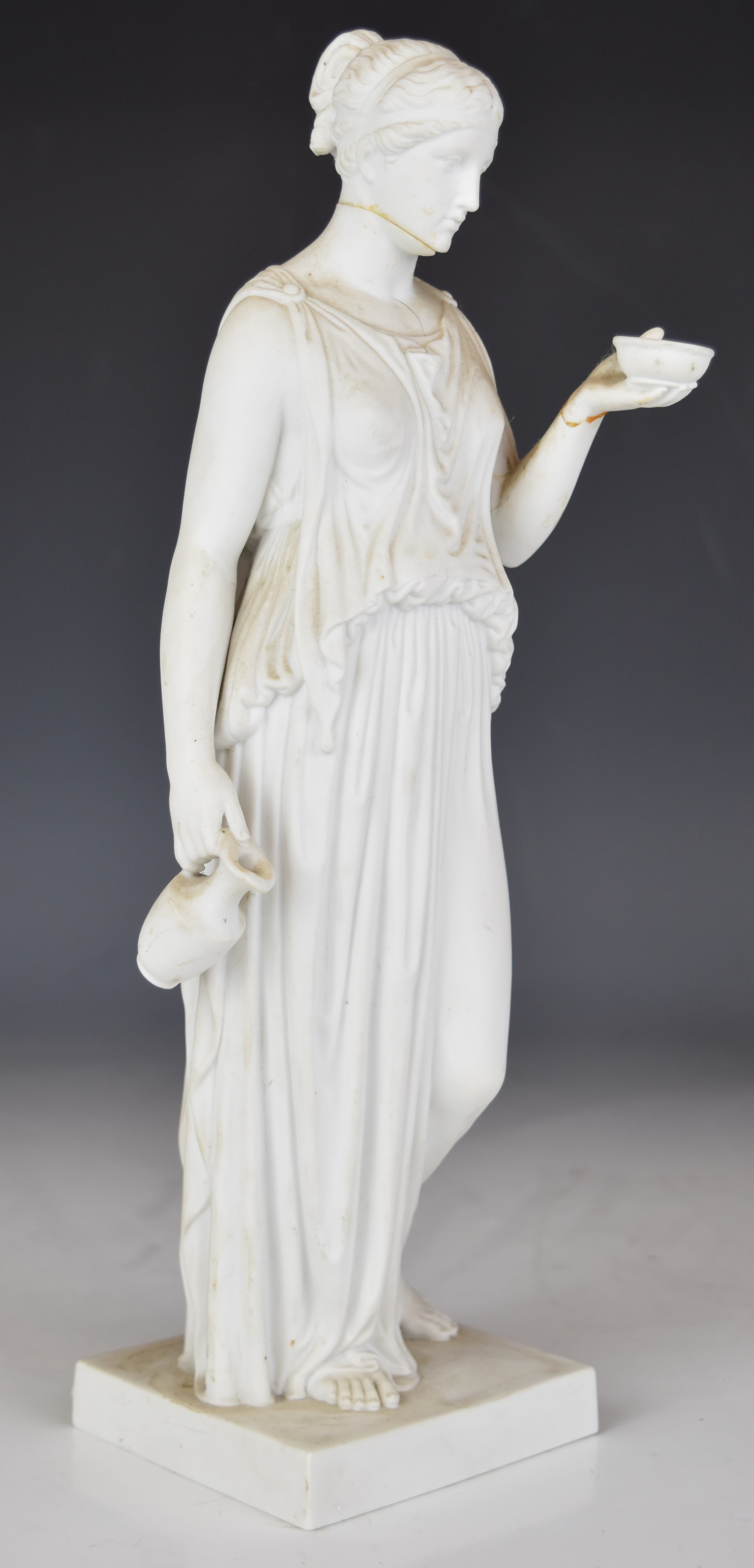Pair of continental semi nude figurines, Parian ware continental bust and a Copenhagen figure, - Image 11 of 12