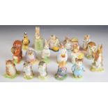 Sixteen Beswick, Royal Albert and Royal Doulton Beatrix Potter and Brambly Hedge figures including