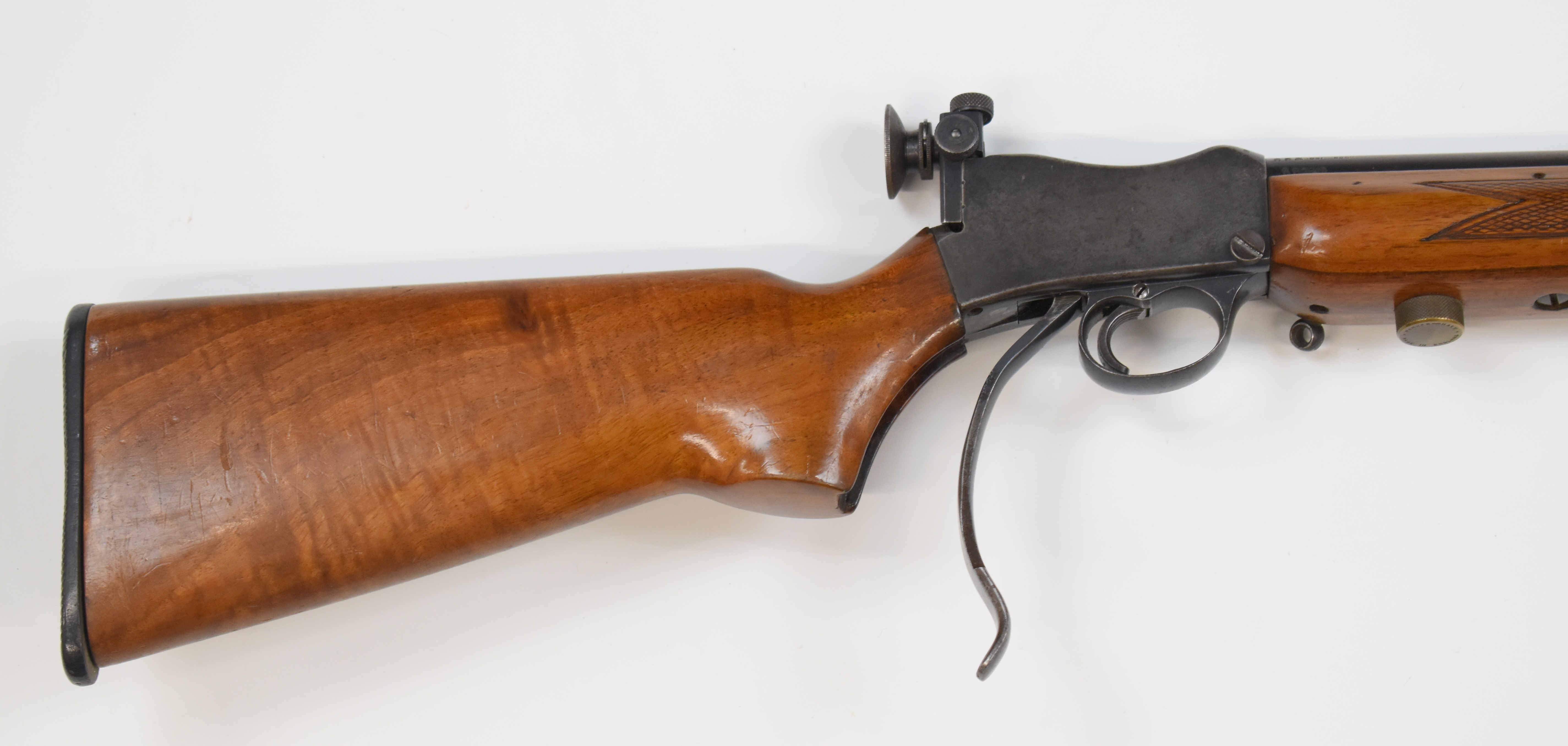 BSA .220 underlever-action target rifle with semi-pistol grip, raised cheek piece, sling mounts, BSA - Image 3 of 10