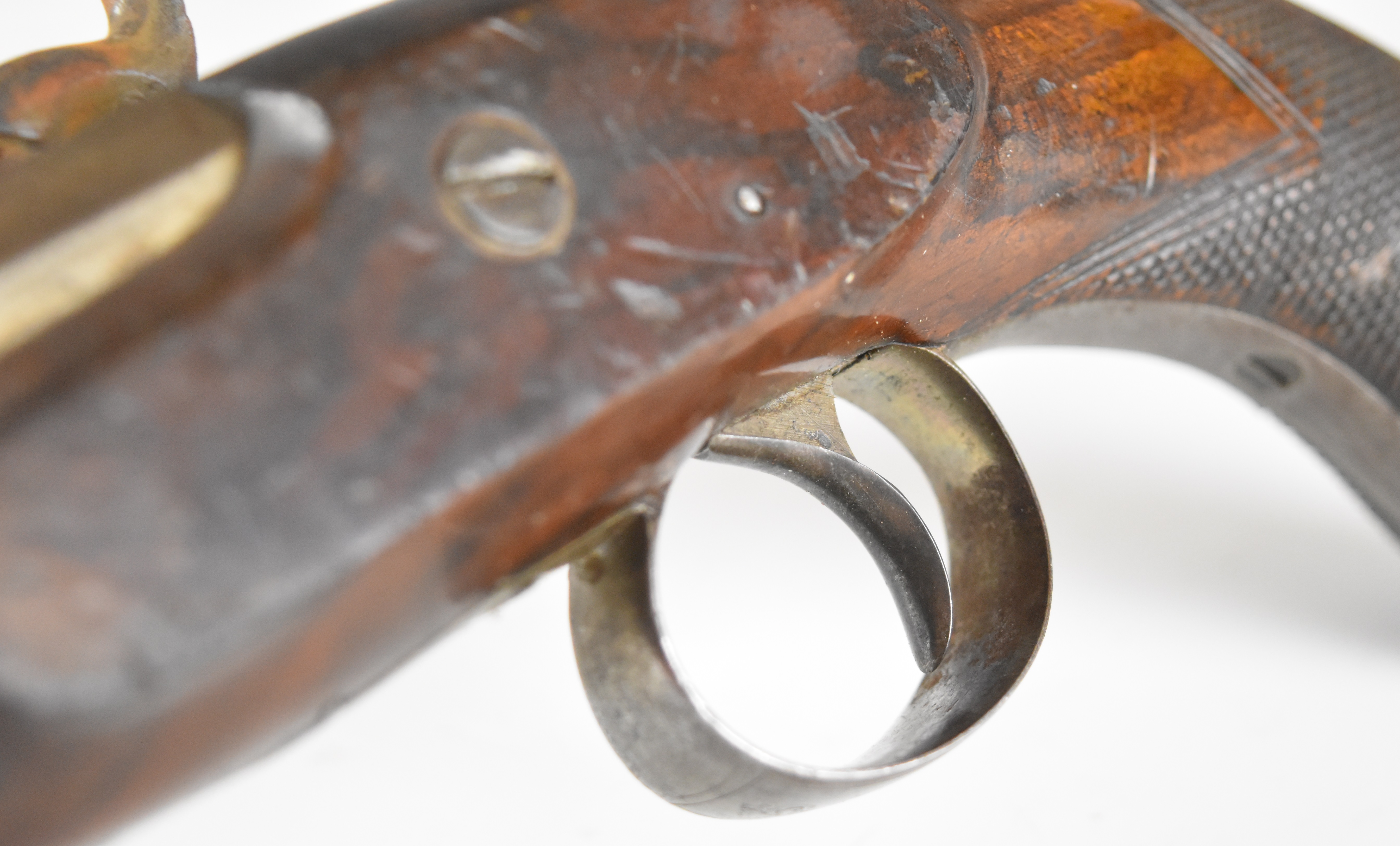 Bentley of London 36 bore percussion hammer action coat pistol with engraved lock, hammer, trigger - Image 6 of 10