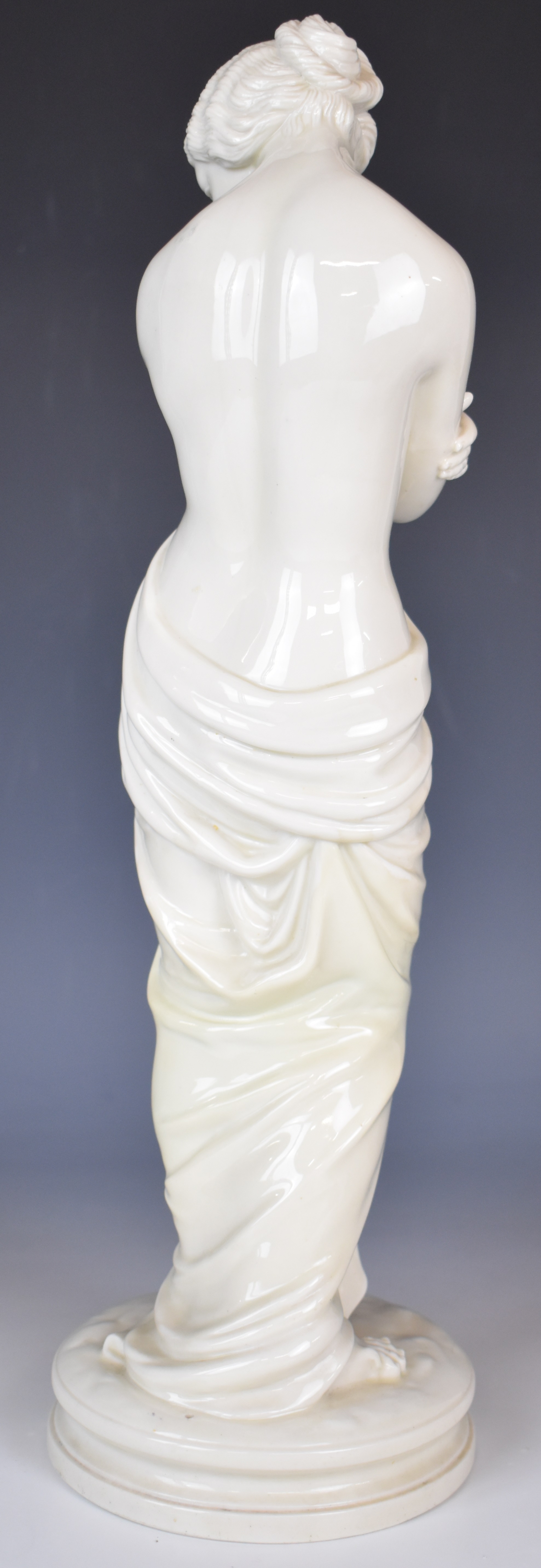 Royal Worcester 19thC figurine titled Joy, possibly of Aphrodite holding a dove, height 43.5cm - Image 3 of 5