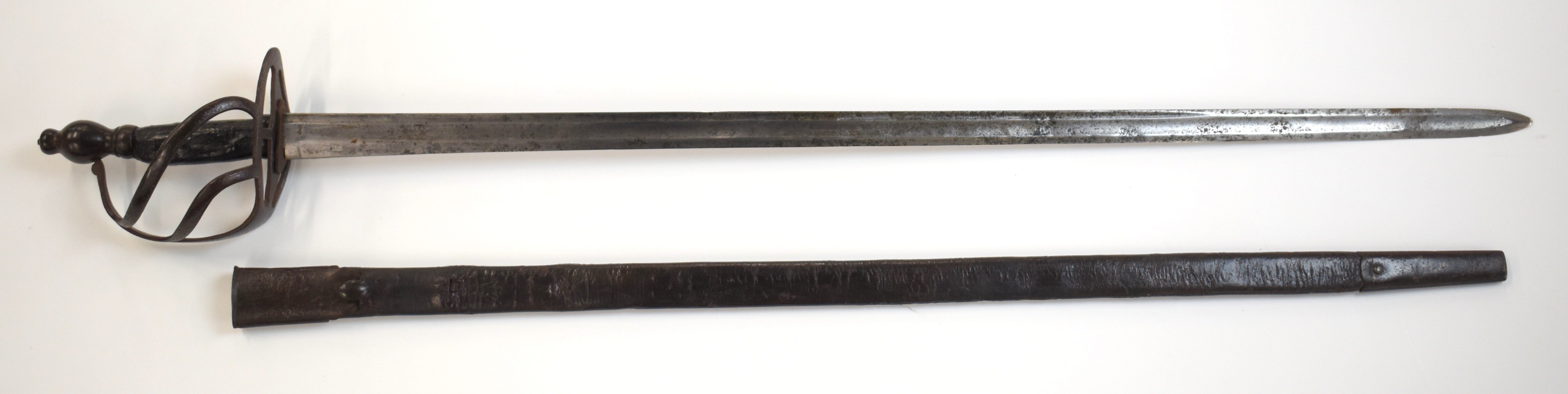 British Army Heavy Cavalry 1788 pattern Trooper's sword with three bar hilt, 92cm straight single - Image 16 of 24