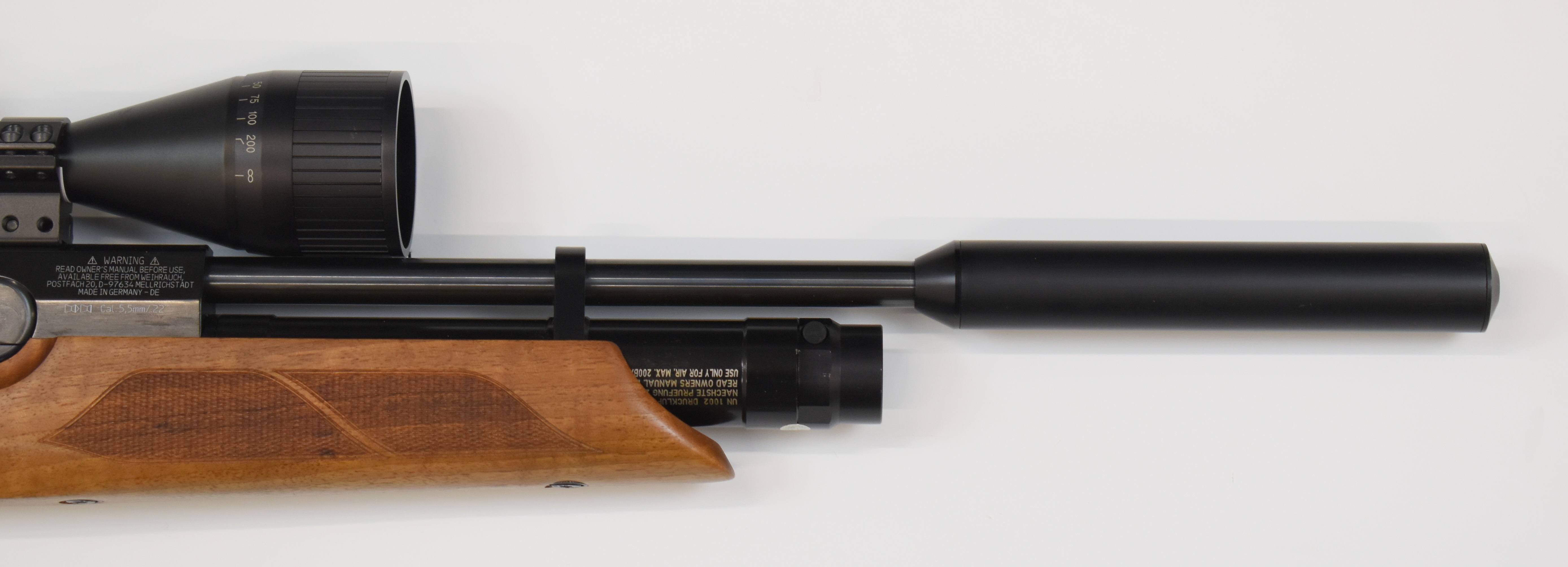 Weihrauch HW100 K S .22 PCP air rifle with chequered semi-pistol grip, raised cheek piece, - Image 5 of 11