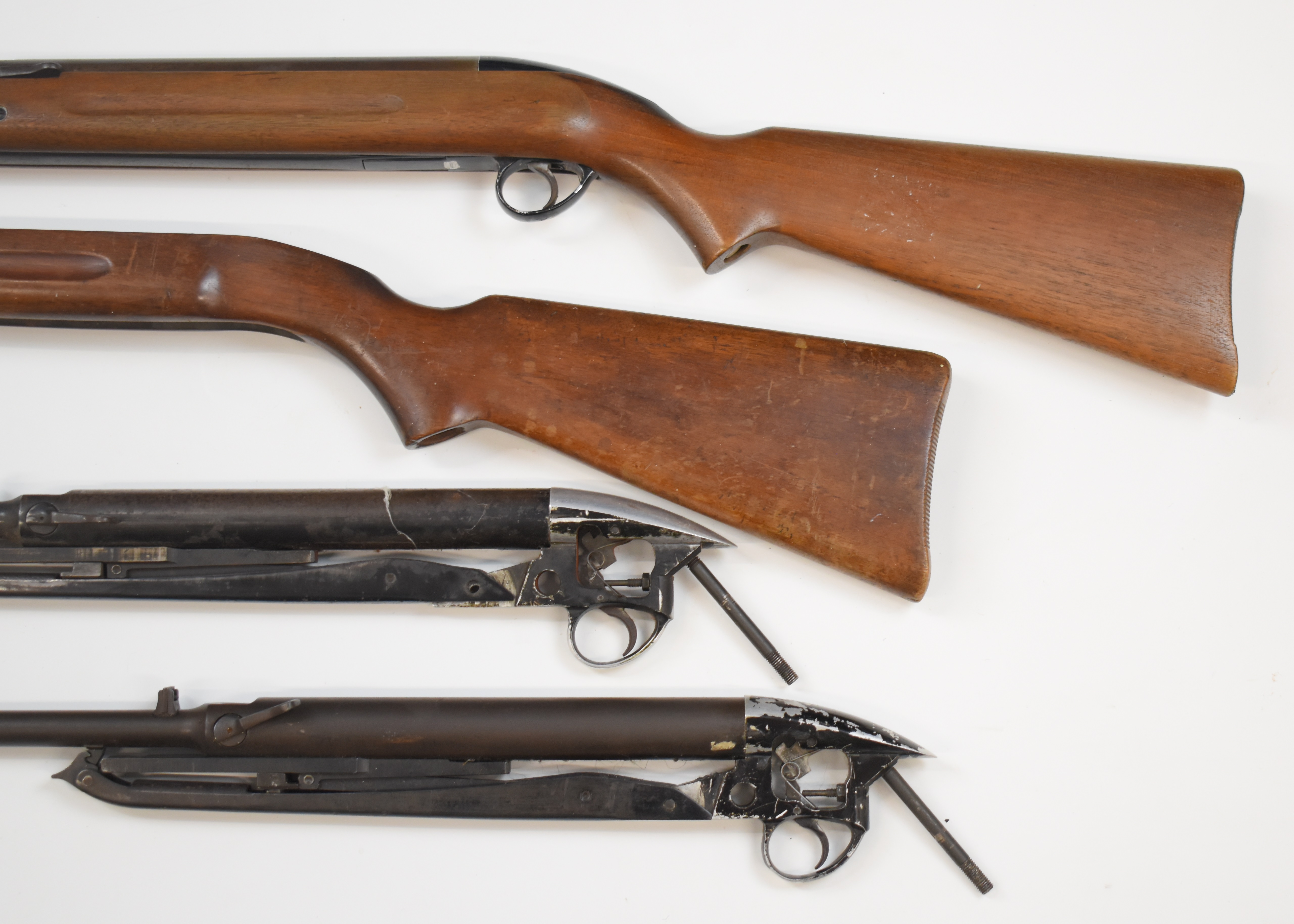 Three BSA Airsporter Mk I .22 under-lever air rifles, all with adjustable sights, one lacking - Image 2 of 6