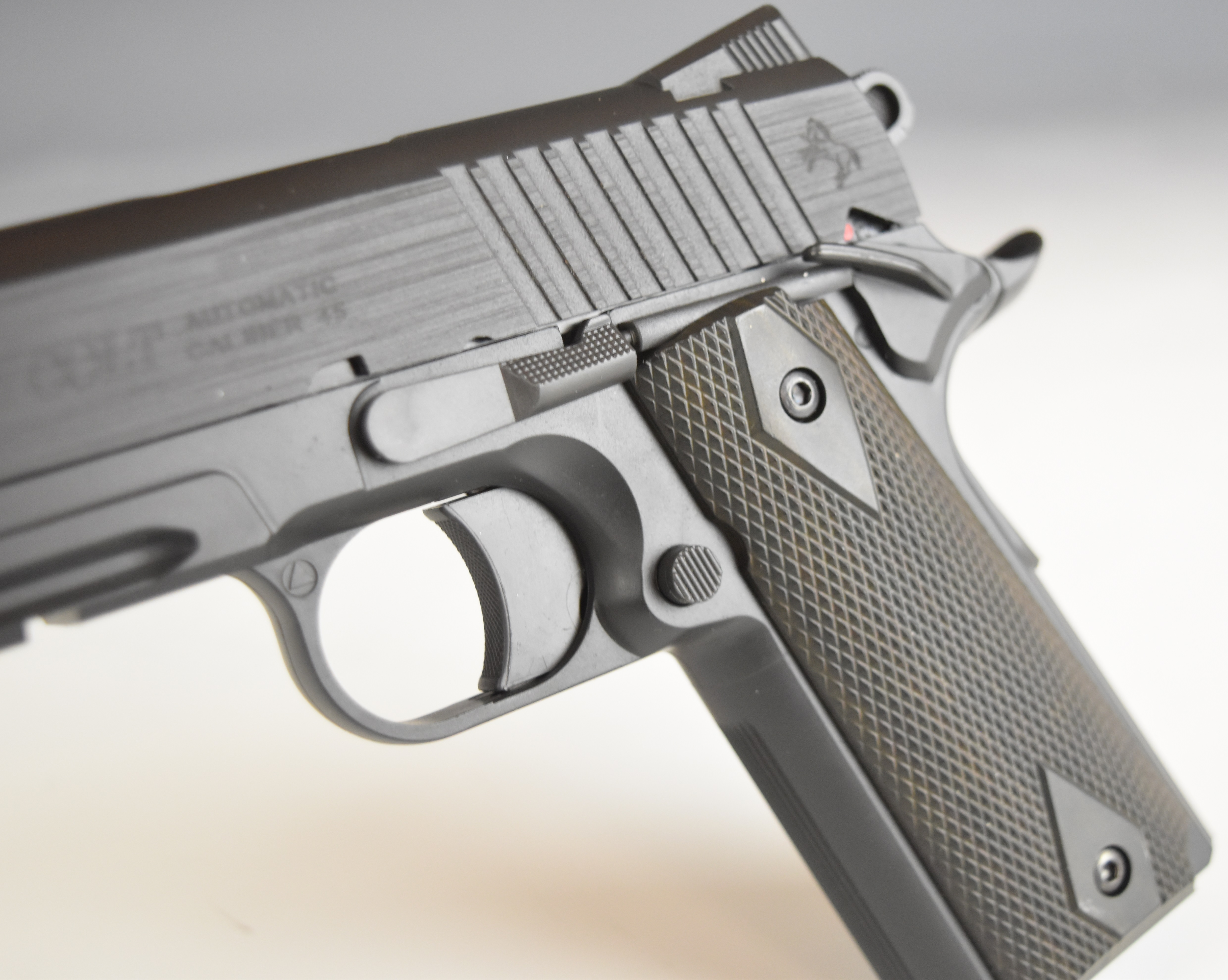 Colt 1911 Rail Gun NBB Series 6mm CO2 air pistol with chequered grips, 15 shot magazine and fixed - Image 7 of 14
