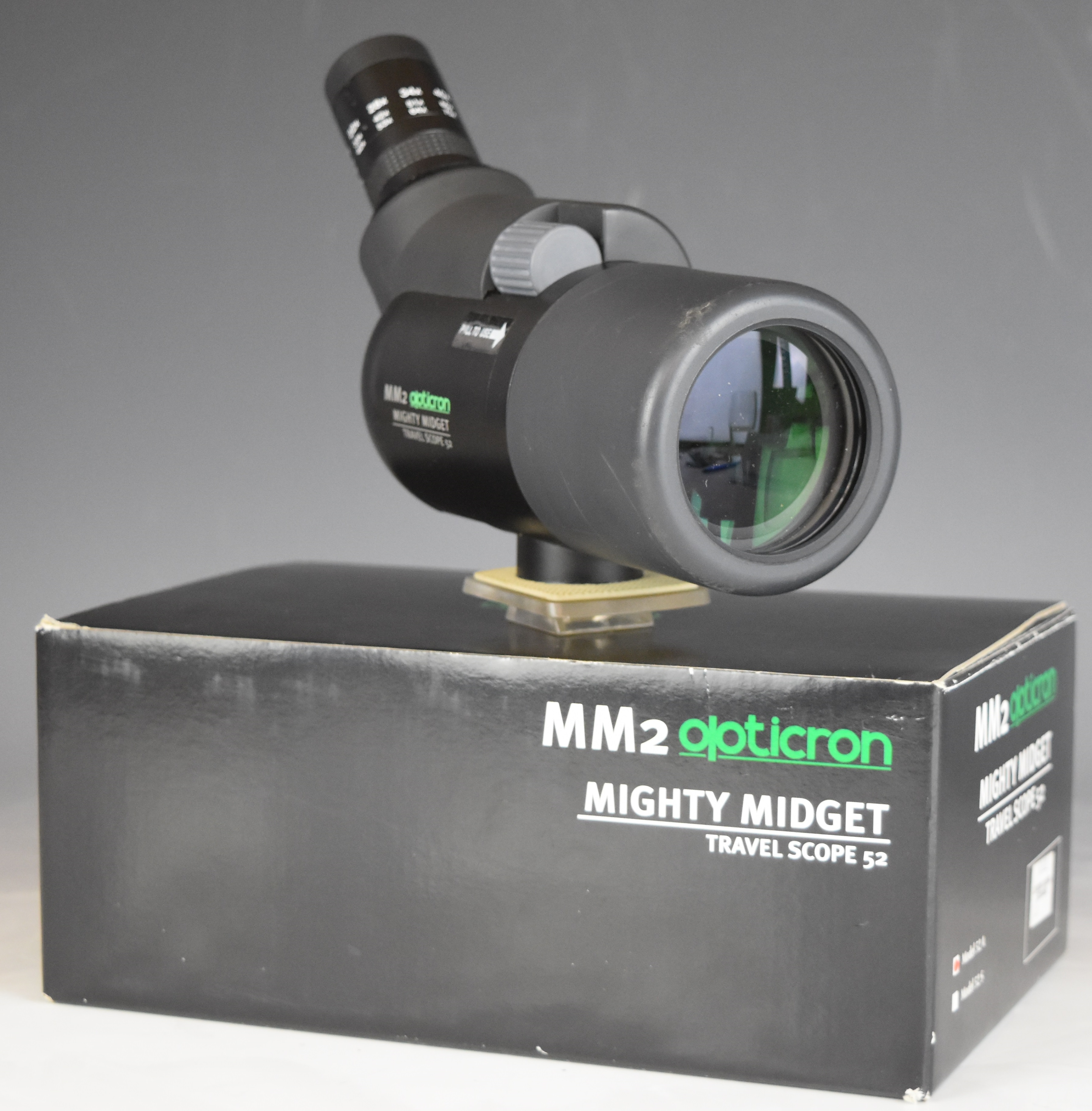 Opticron MM2 Mighty Midget 52 travel spotting scope, in original box.