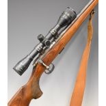 BRNO Model 2-E .22LE bolt-action rifle with chequered semi-pistol grip, multi-shot magazine,