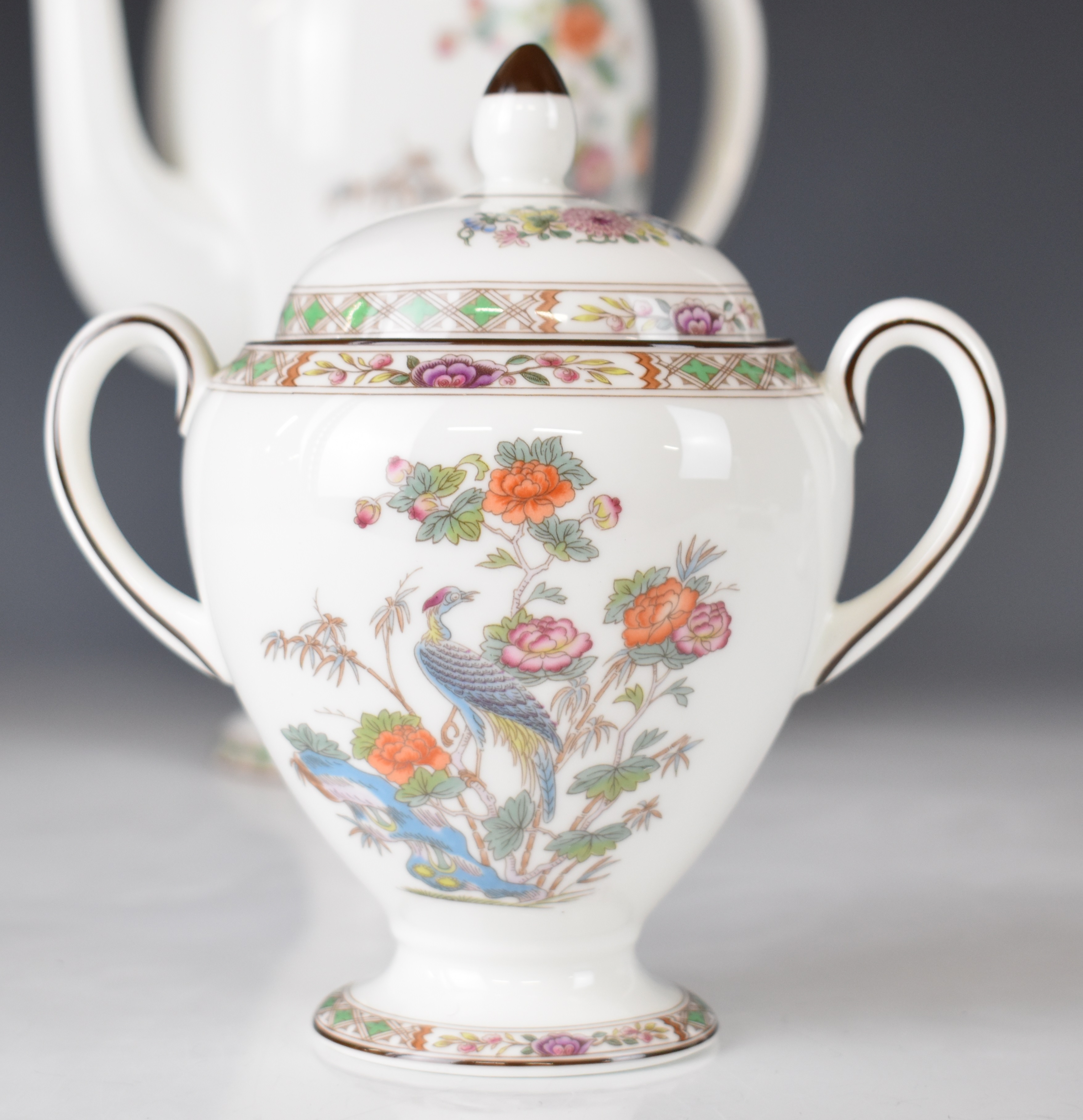 Wedgwood porcelain coffee set for ten, decorated in the Kutani Crane pattern, tallest 27cm - Image 15 of 16