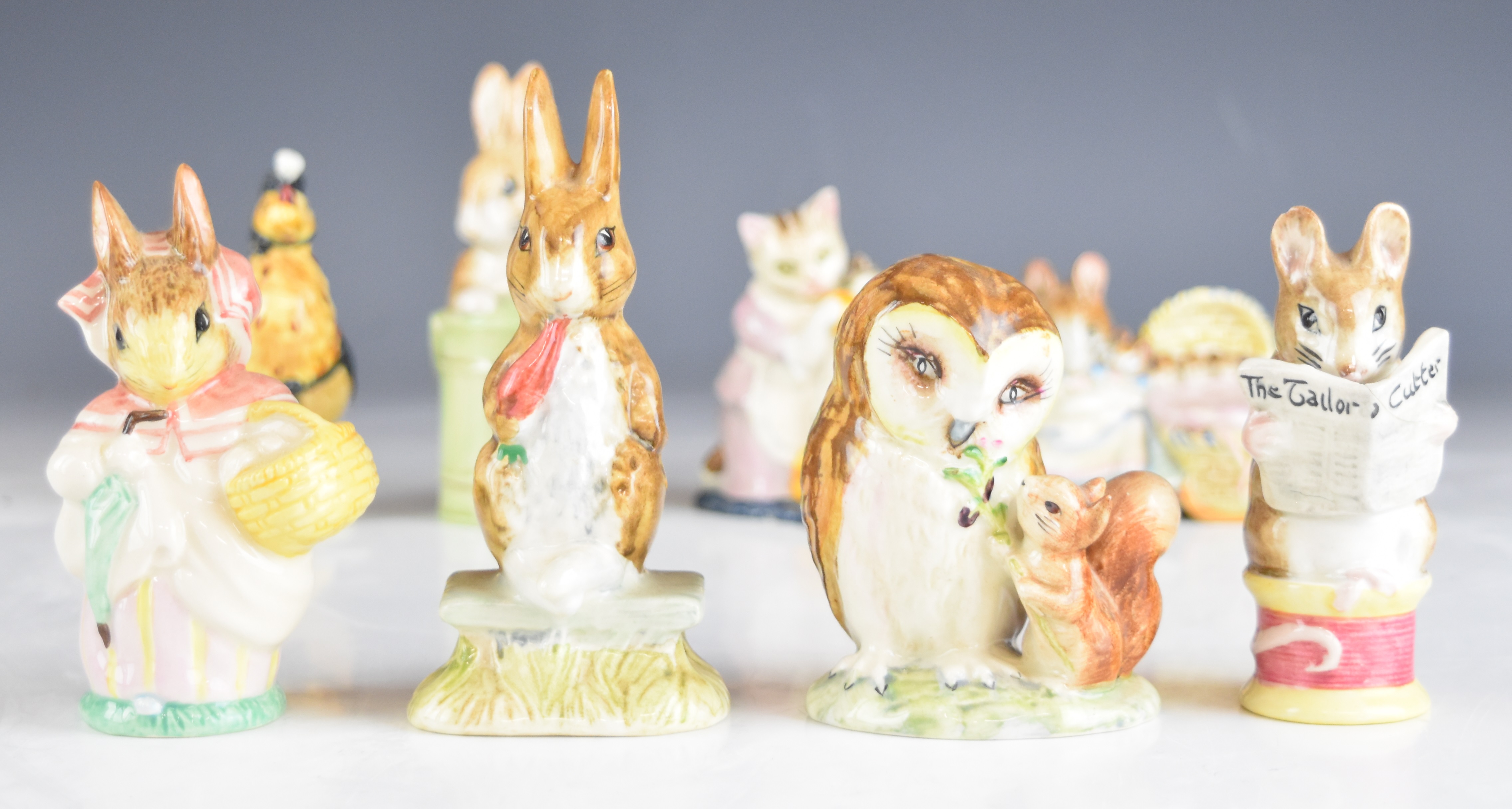 Sixteen Beswick, Royal Albert and Royal Doulton Beatrix Potter and Brambly Hedge figures including - Image 6 of 18