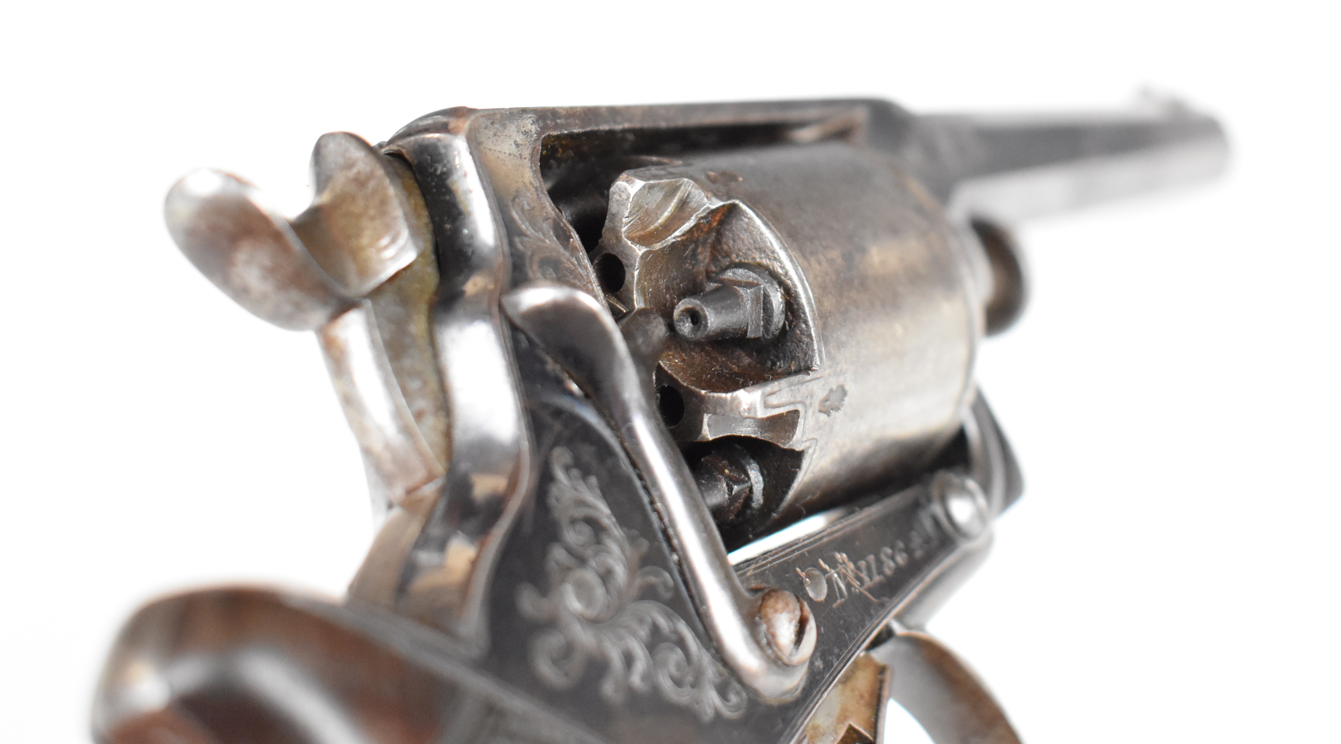 William Tranter's Patent 120 bore five-shot double-action revolver with engraved trigger guard, - Bild 32 aus 38