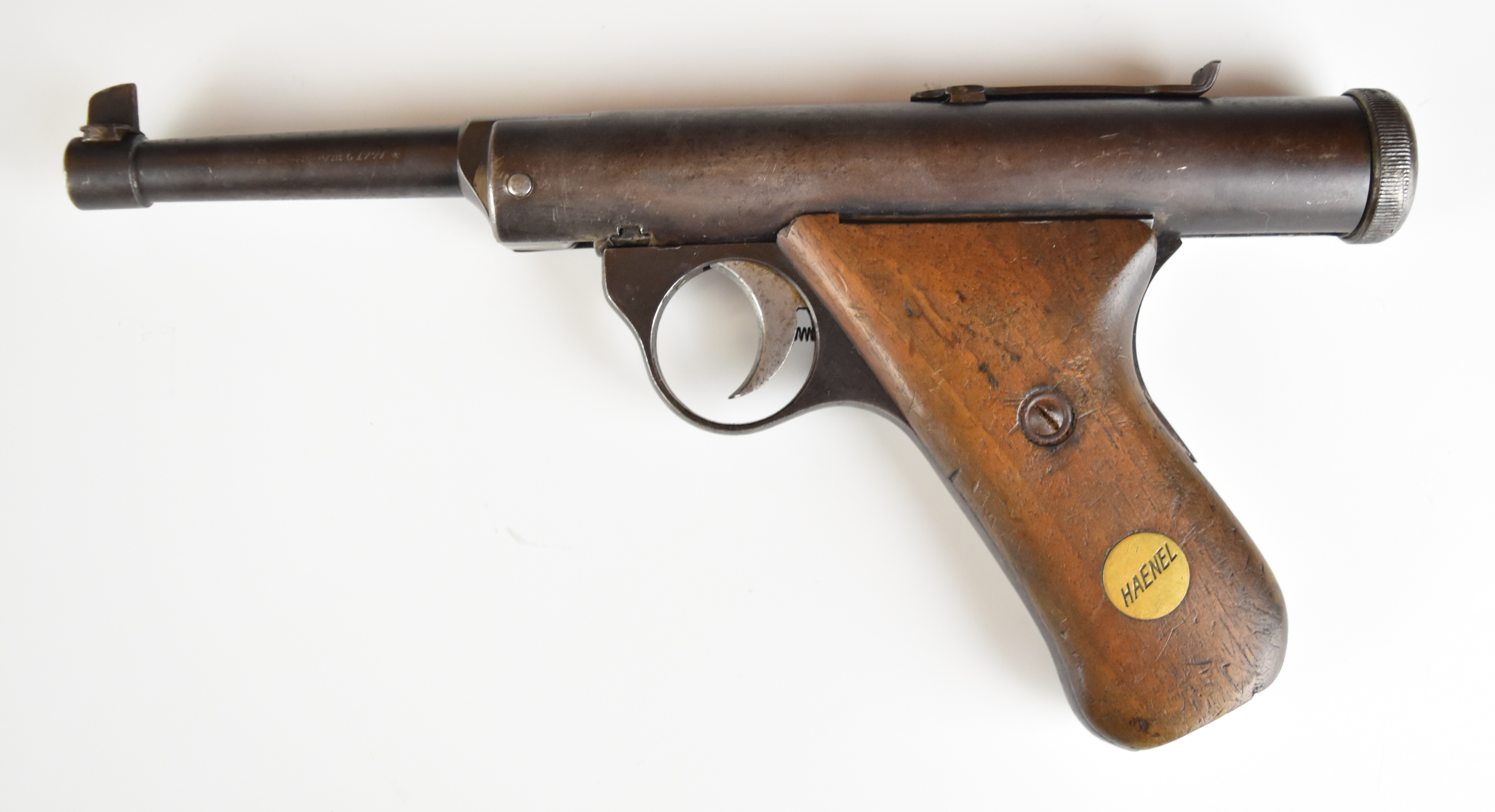 Haenel Model 28 .177 air pistol with inset maker's plaque to the wooden grips, top plate stamped ' - Image 2 of 12