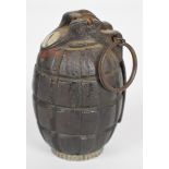 British WW1 inert Mills bomb / hand grenade stamped No 5 MK1, 1916, H & T.V
