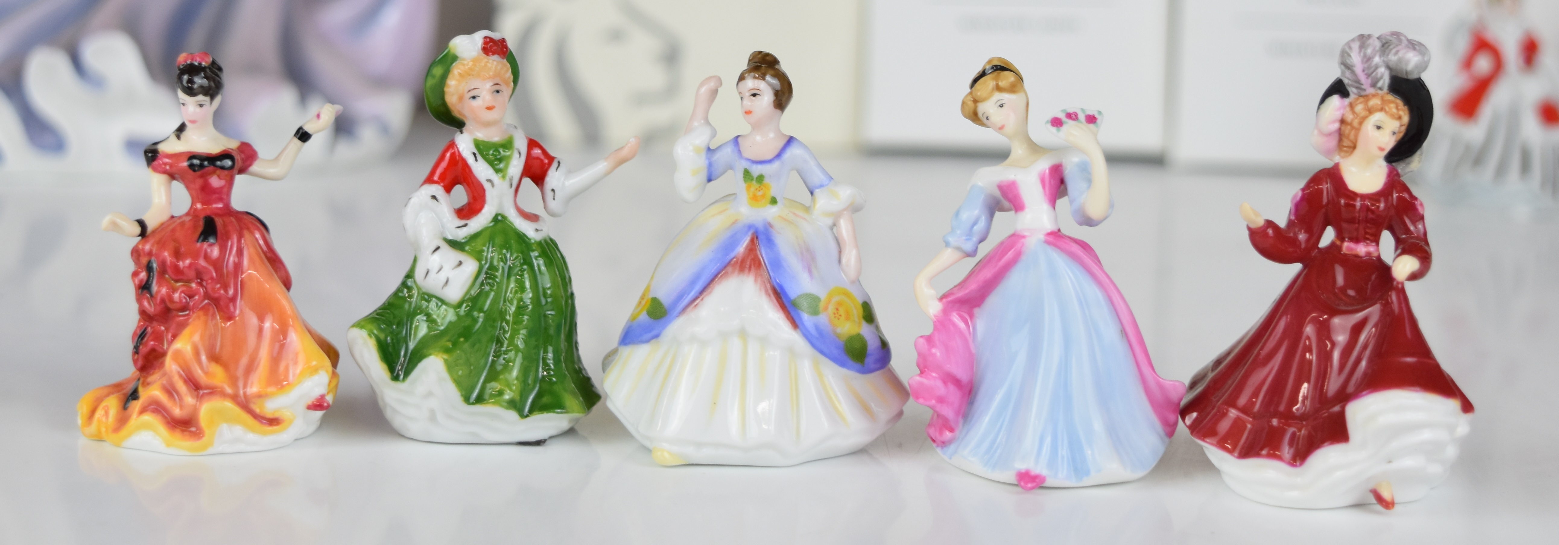 Thirteen Royal Doulton figurines comprising Catherine, Charlotte and eleven miniature ladies, - Image 2 of 14