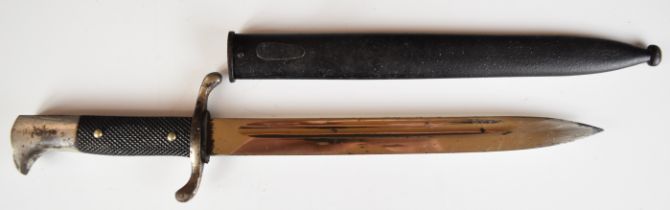 German WW2 Nazi Third Reich Fireman's dress bayonet, Carl Eickhorn and maker's mark to ricasso, 24.