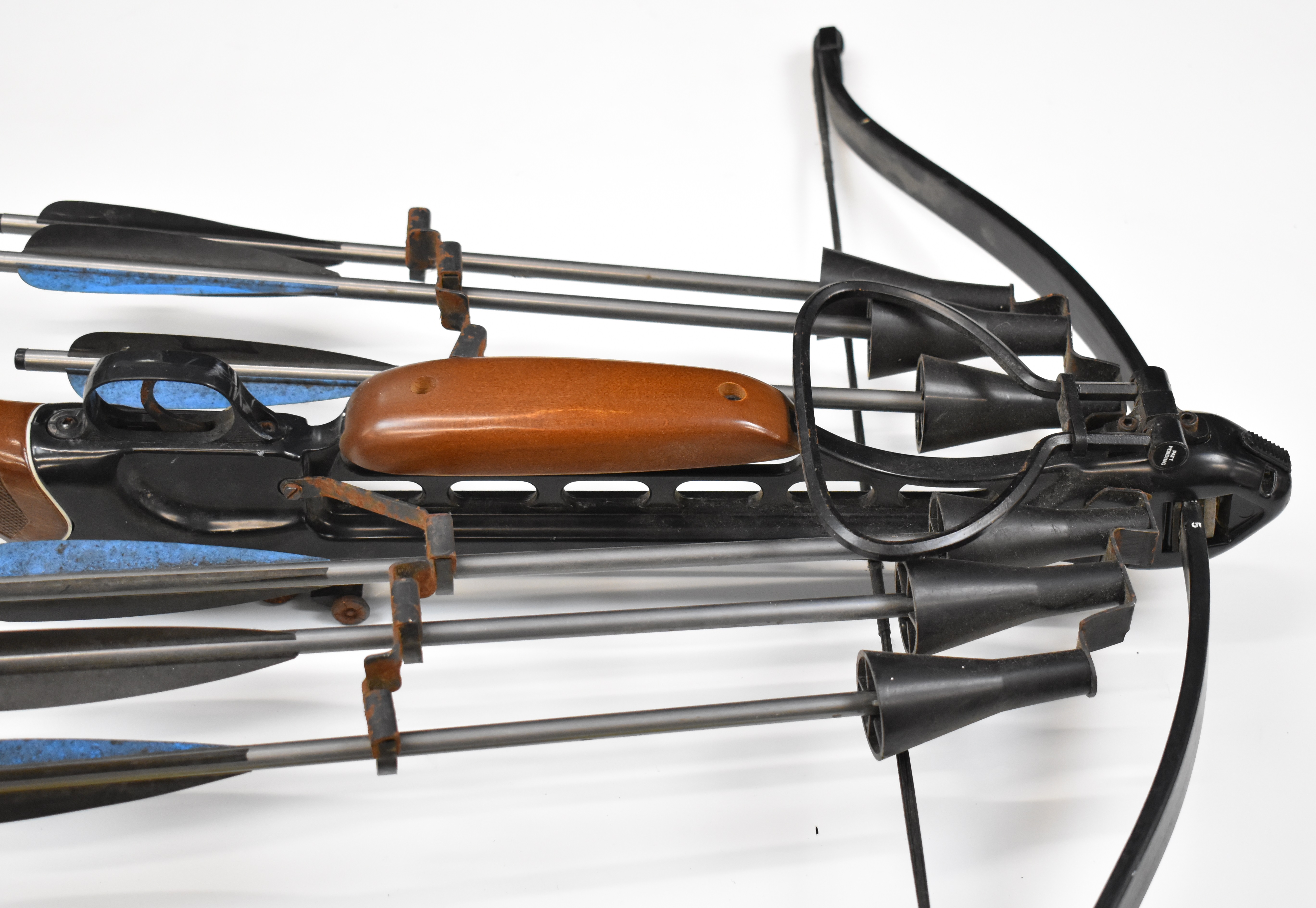 Barnett crossbow with chequered semi-pistol grip, adjustable sights and bolt holder, with 18 bolts - Image 3 of 5