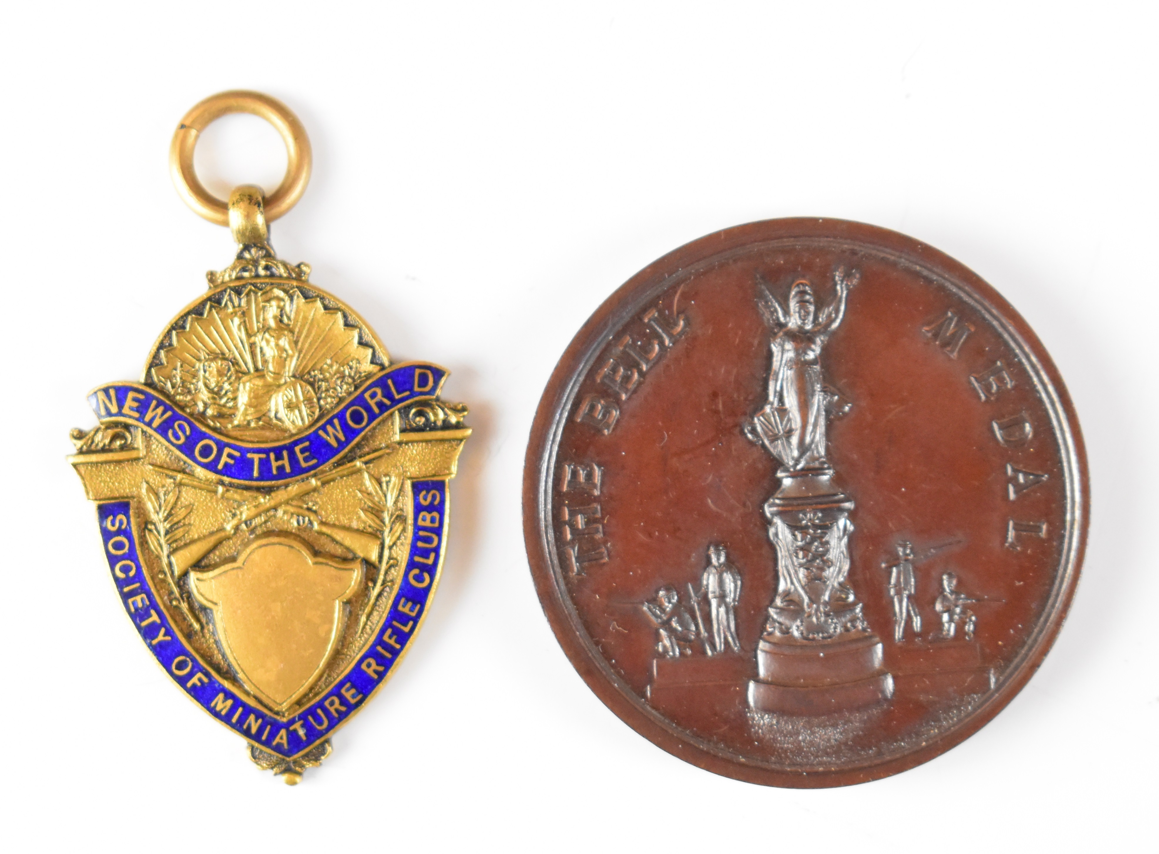 Eight Society of Miniature Rifle Clubs medals comprising two hallmarked silver examples (one - Image 6 of 8