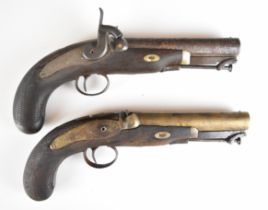 A pair of Wilson & Co of Liverpool 16 bore percussion hammer action coat or holster pistols, each