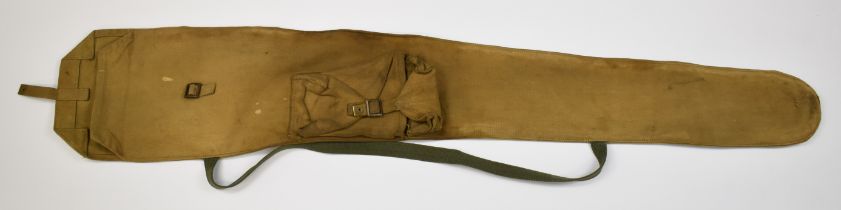 Lee-Enfield canvas military rifle slip marked 'US 47 1942', 127cm long.