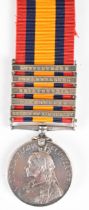 Queen's South Africa Medal with clasps for Relief of Kimberley, Paardeberg, Driefontien,