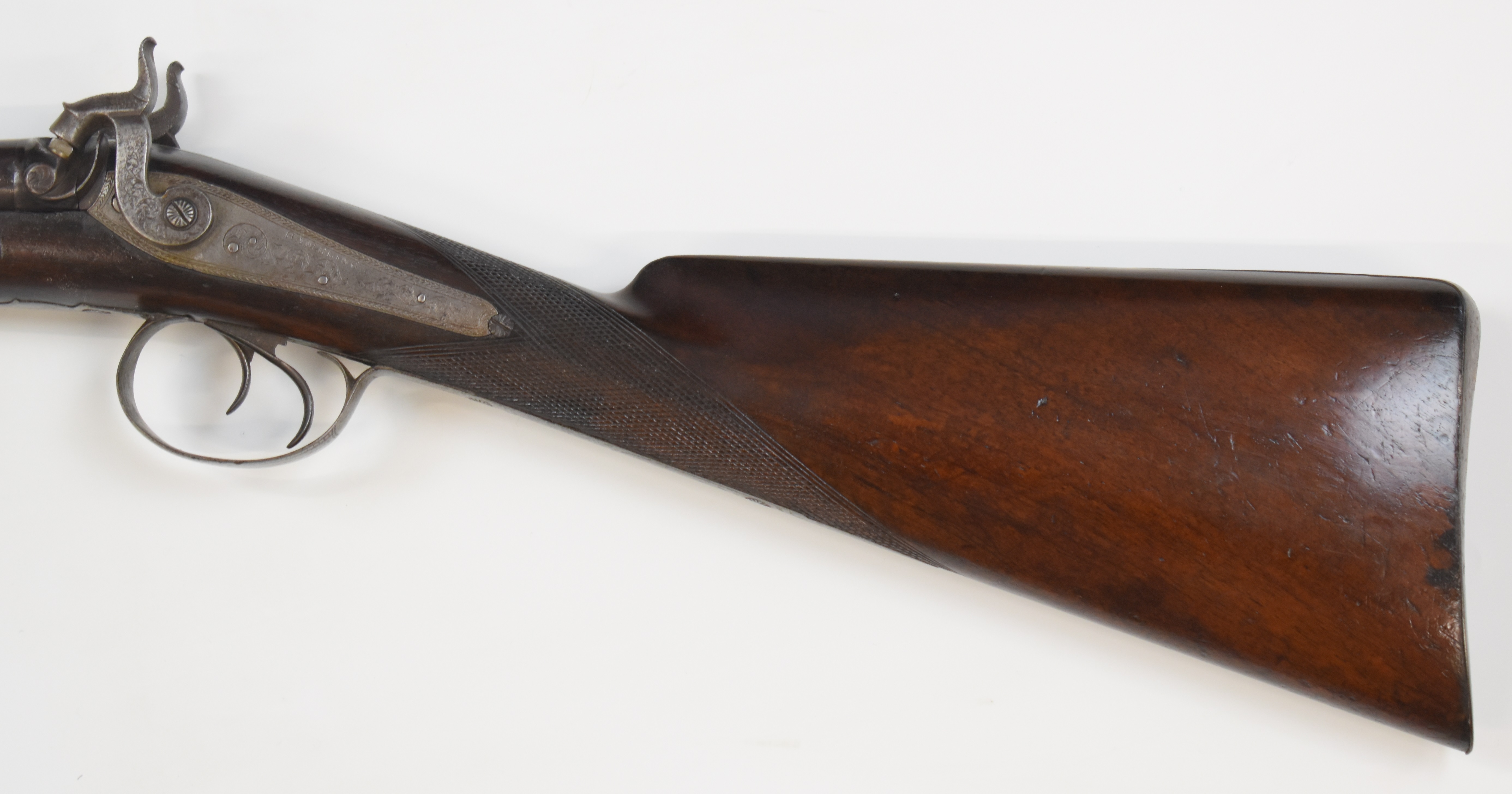 Hambling of Totness 16 bore percussion hammer action double barreled side by side muzzle loading - Image 8 of 13