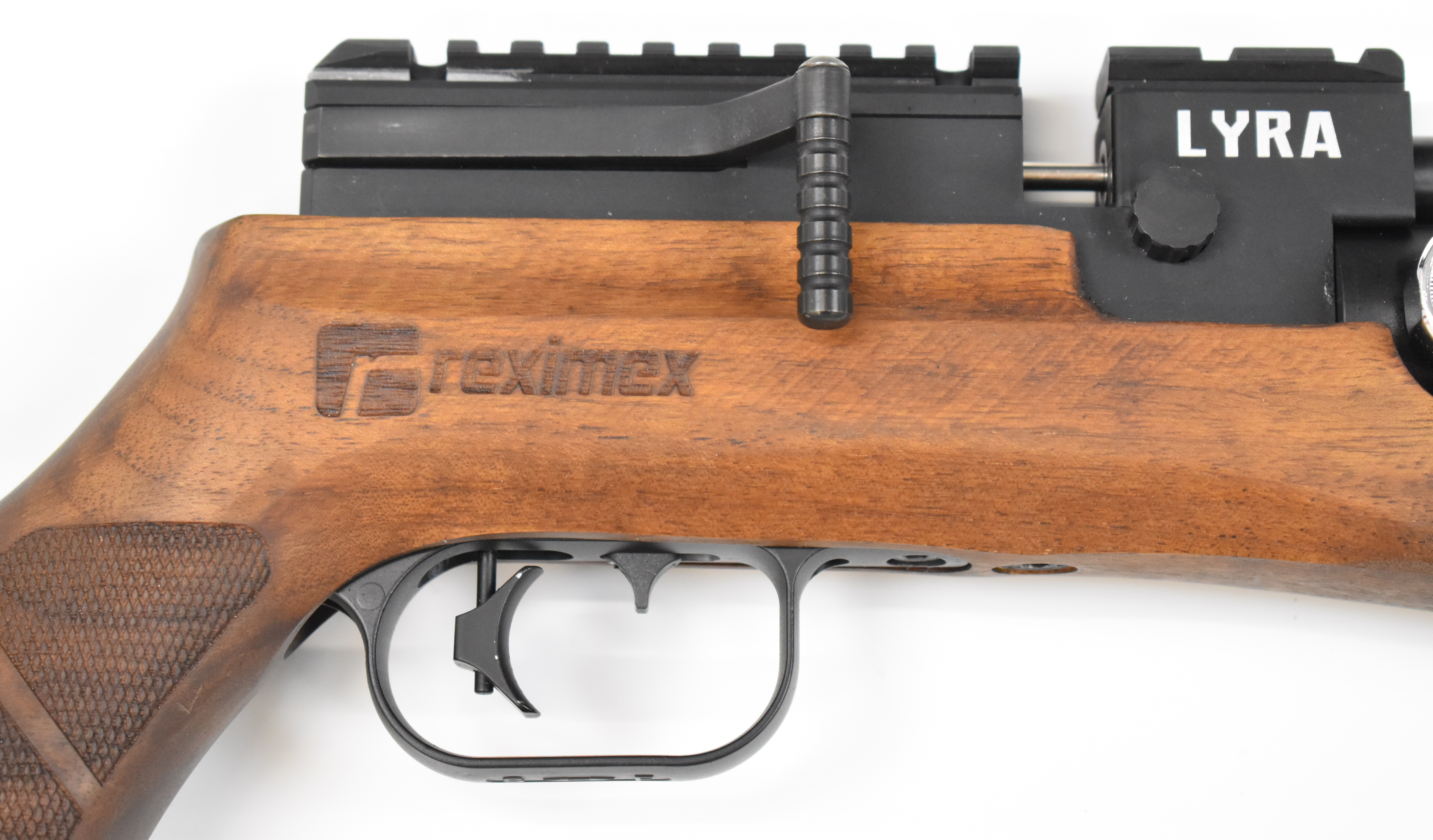 Reximex LYRA .22 PCP air rifle with chequered semi-pistol grip, adjustable trigger, 12-shot magazine - Image 6 of 12