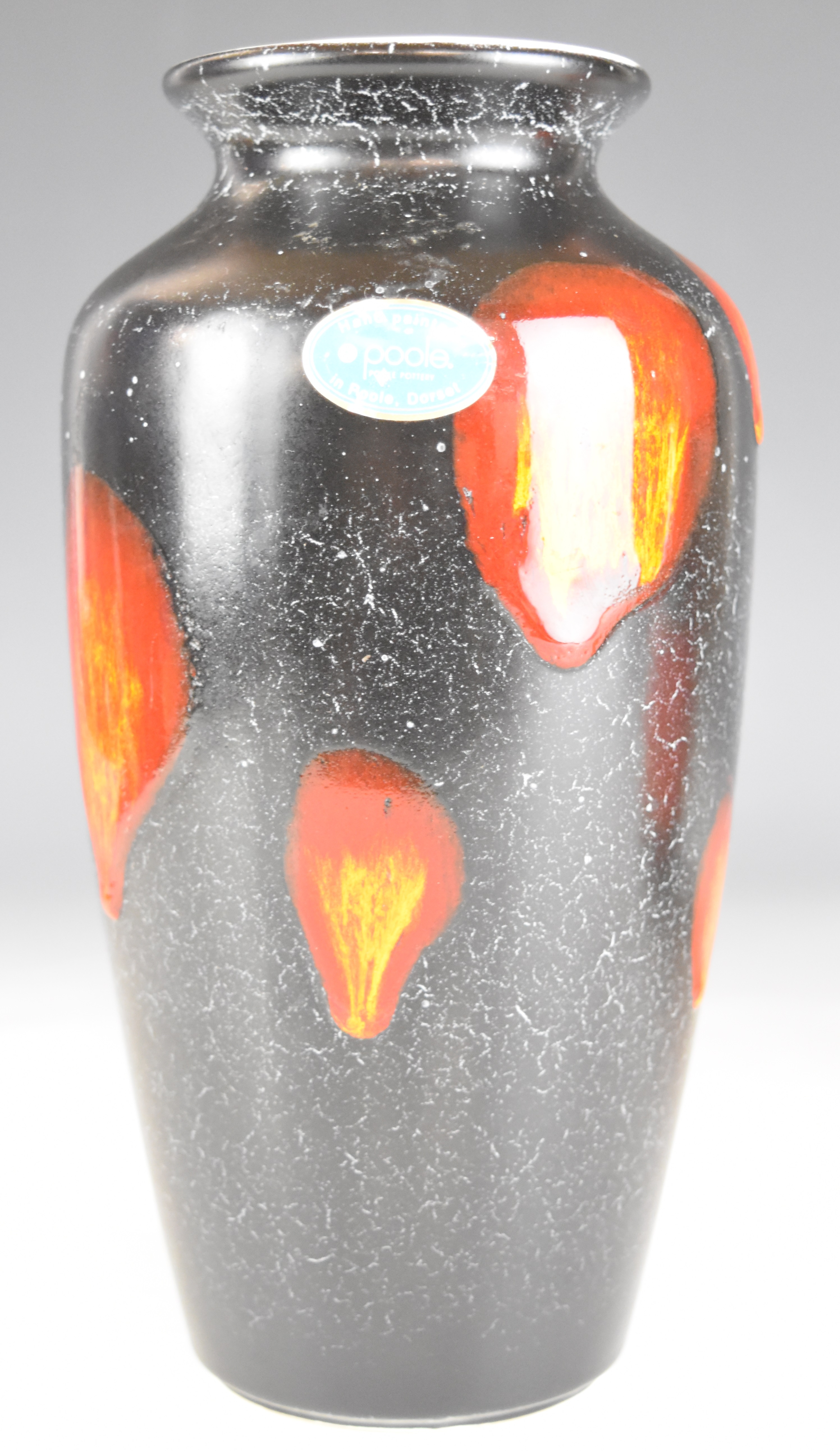 Two Poole Pottery vases, with orange glaze, tallest 21cm - Image 2 of 6