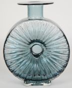 Helena Tynell for Riihimaen Lasi Riihimaki Aurinkopullo Sun Bottle glass vase in indigo blue, 22.5cm