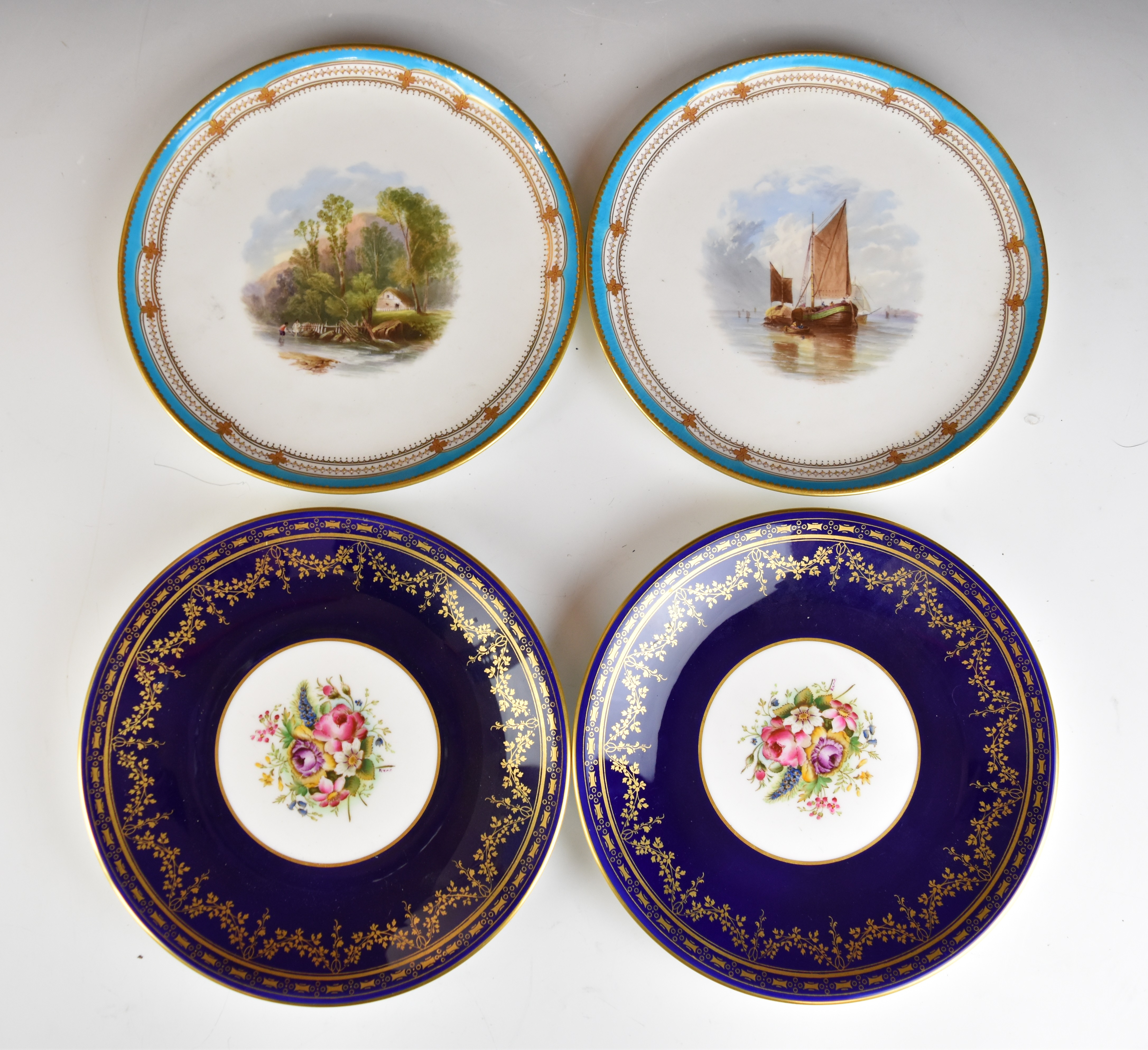 Cabinet plates including Chamberlains Worcester, Royal Worcester, Spode, several Prattware and - Image 8 of 8