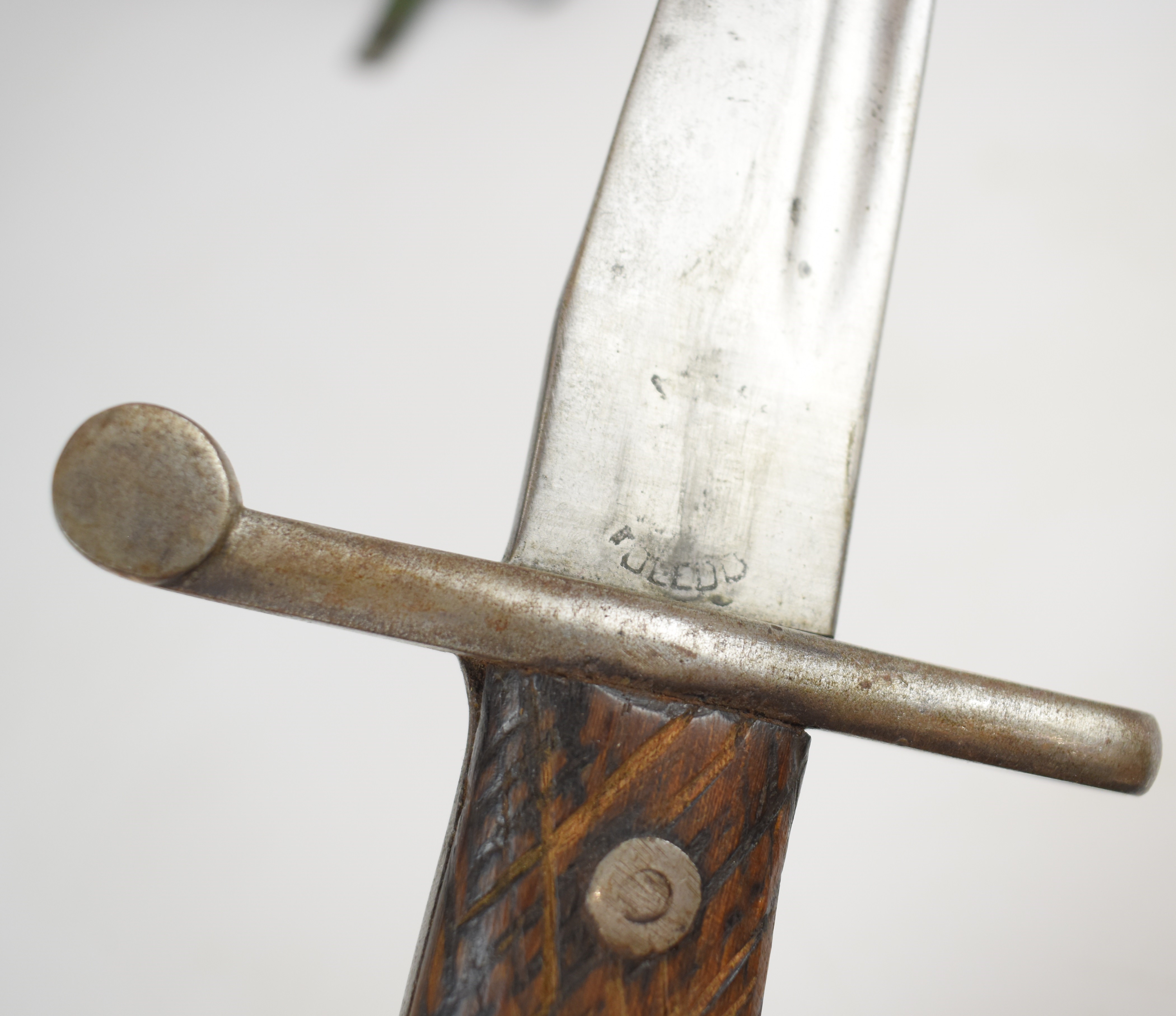 Two bayonets comprising an American M1 knife bayonet for Garand rifle with good stamps to ricasso - Image 9 of 9