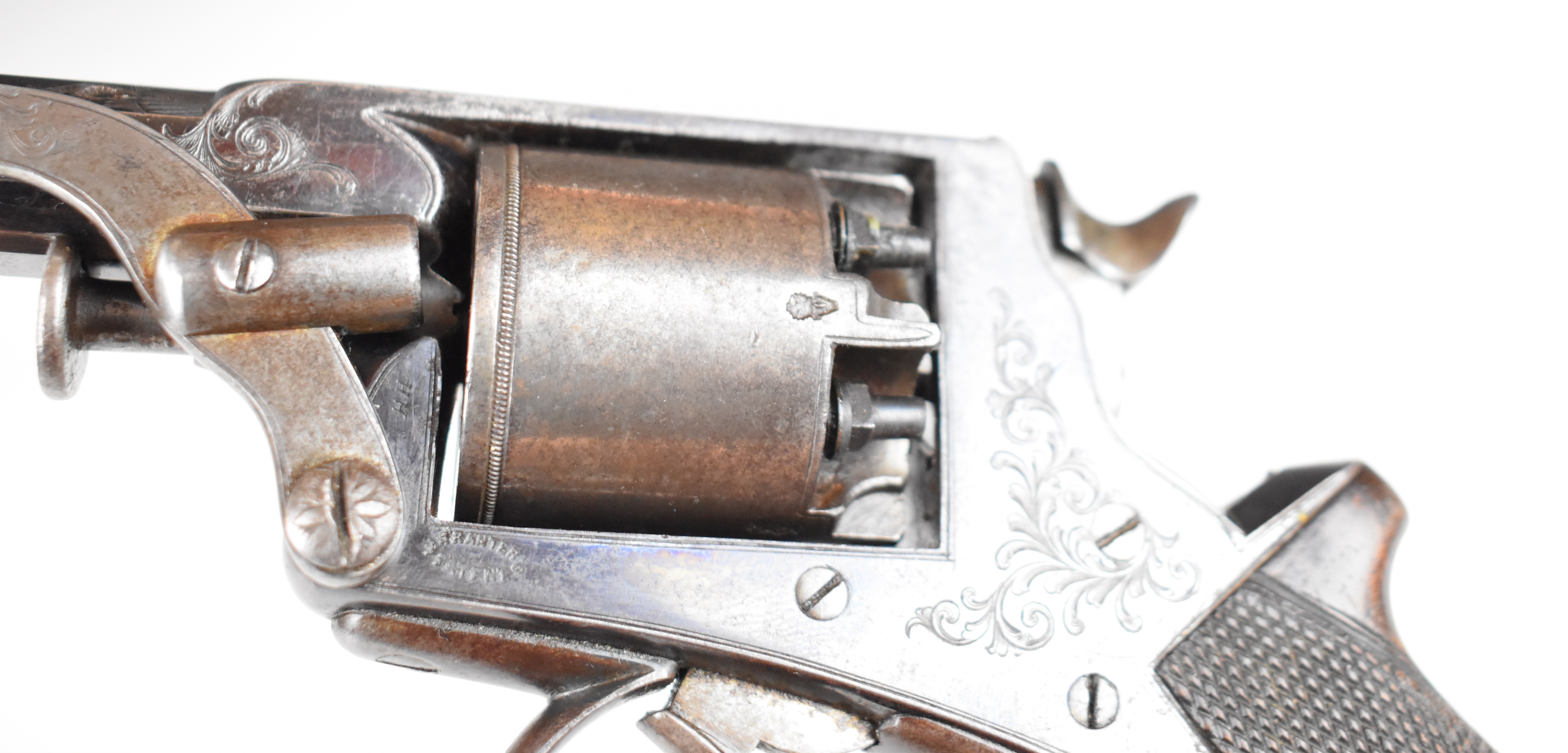 William Tranter's Patent 120 bore five-shot double-action revolver with engraved trigger guard, - Image 17 of 19