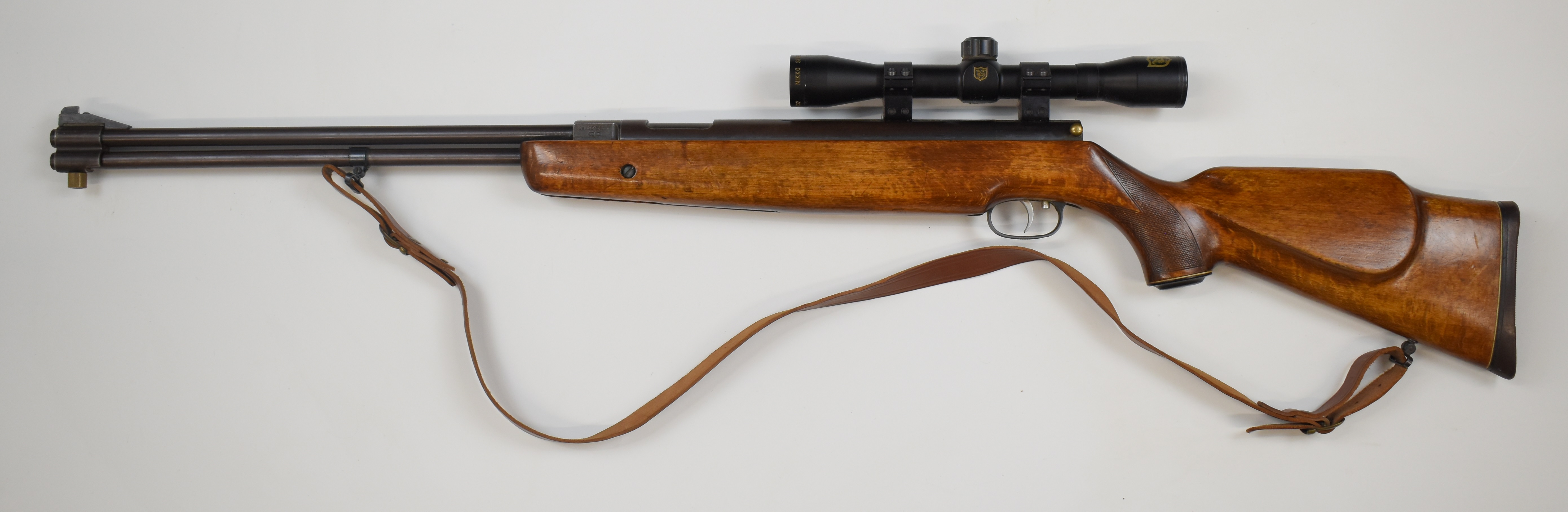 Weirauch HW77 .22 underlever air rifle with chequered semi-pistol grip, raised cheek piece, - Image 6 of 9