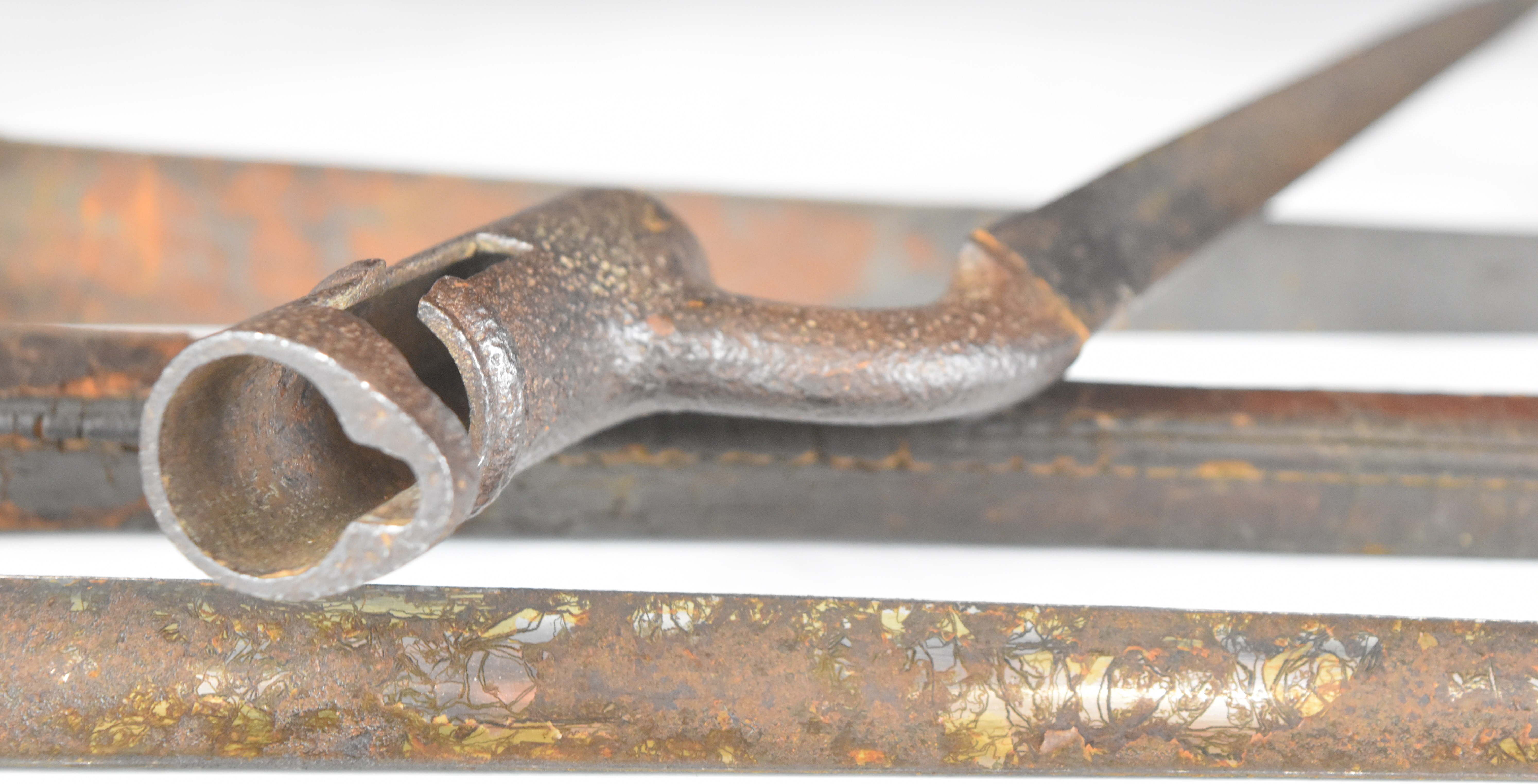 British Martini Henry socket bayonet with 54cm blade and scabbard, together with two other socket - Image 4 of 9