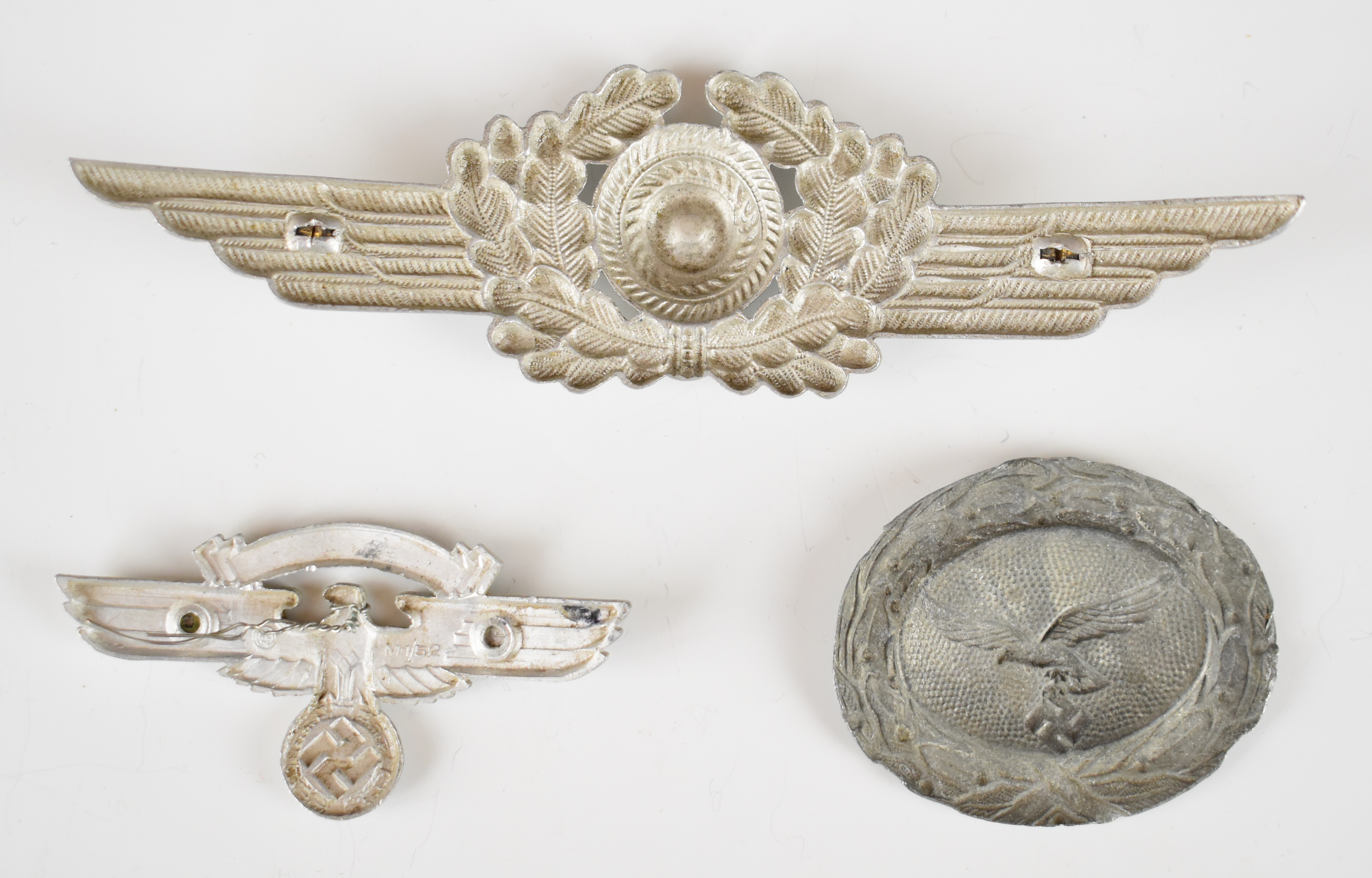 Two German WW2 Nazi Third Reich Luftwaffe badges and a NSKK example - Image 2 of 2