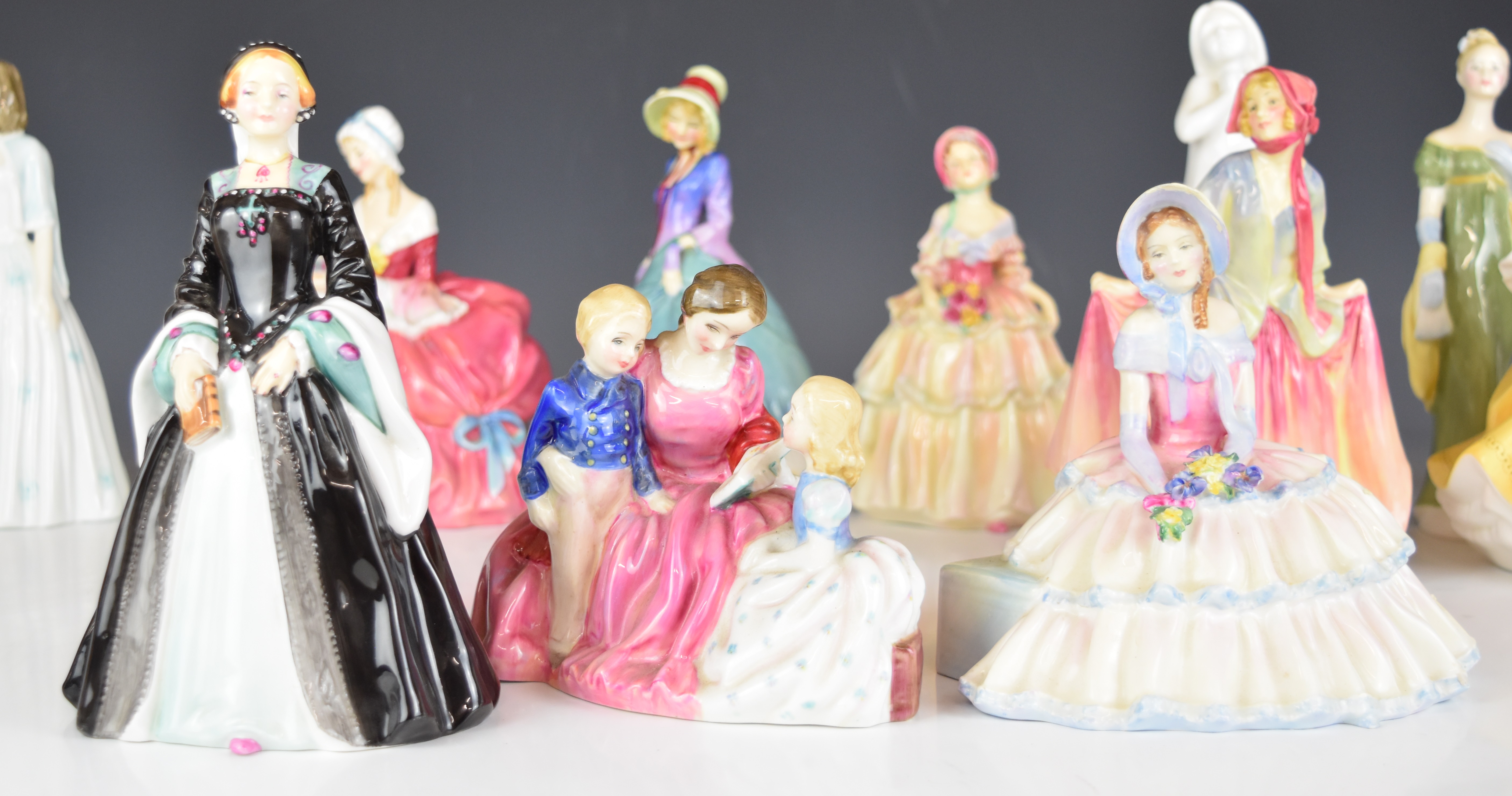 Eleven Royal Doulton figurines including several older examples Irene, Penelope, Pantalettes, - Image 12 of 20