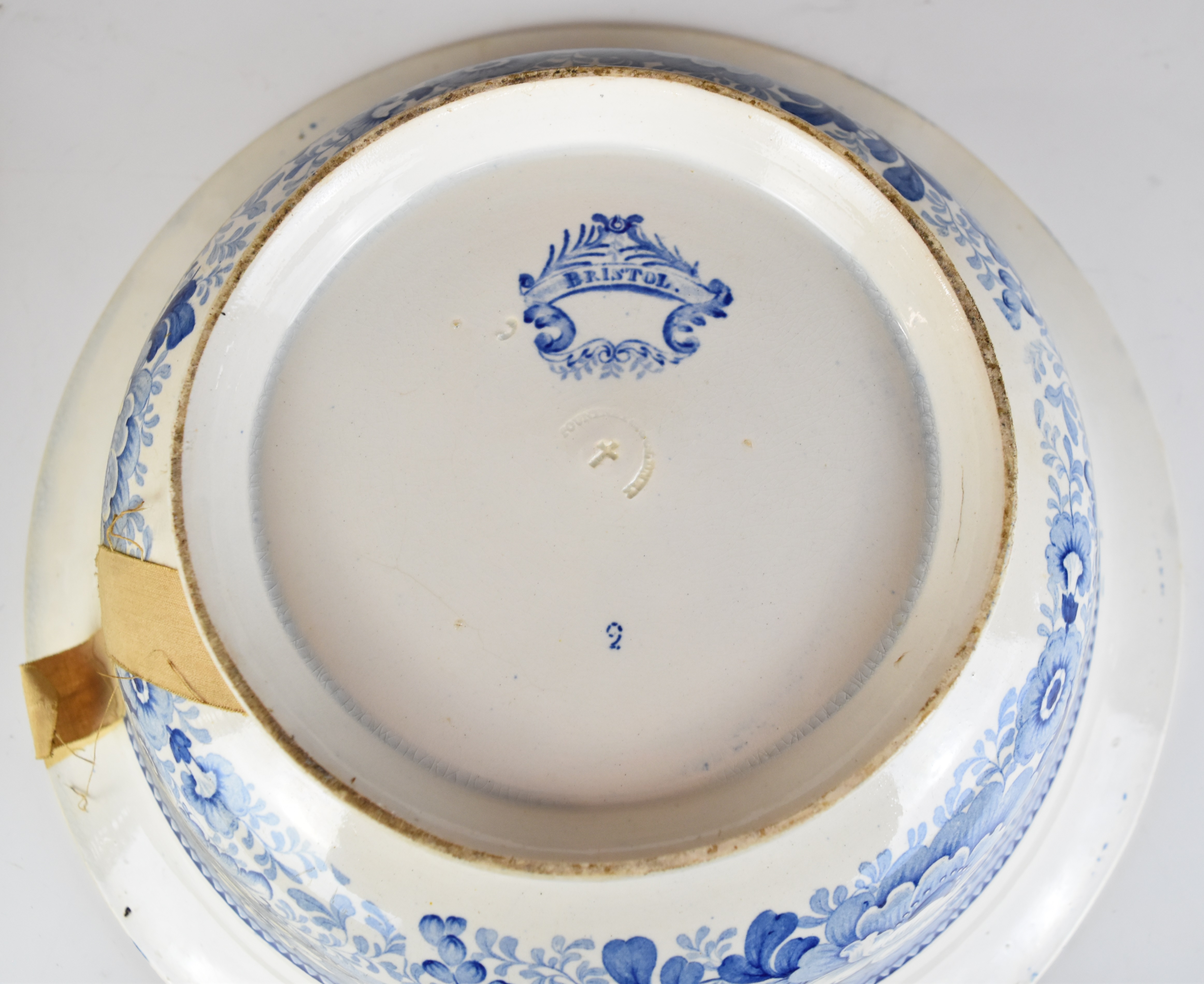 19thC blue and white transfer printed ware with named scenes of Bristol, Clifton and River Avon, - Image 10 of 10