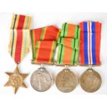 South Africa WW2 group of four medals comprising Africa Star, Defence Medal, War Medal and Africa