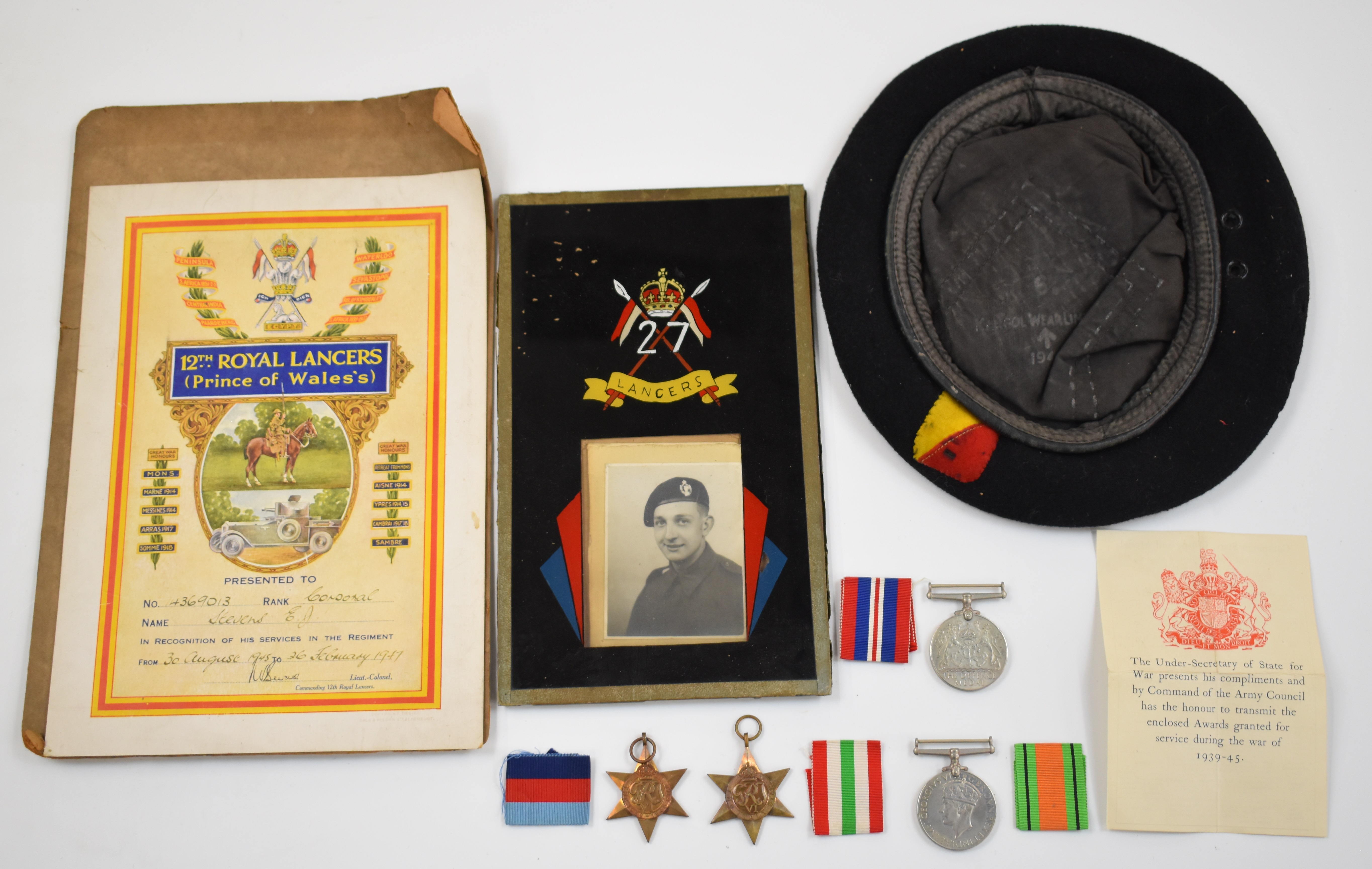 British Army WW2 medal group of four comprising 1939/1945 Star, Italy Star, Defence Medal and War